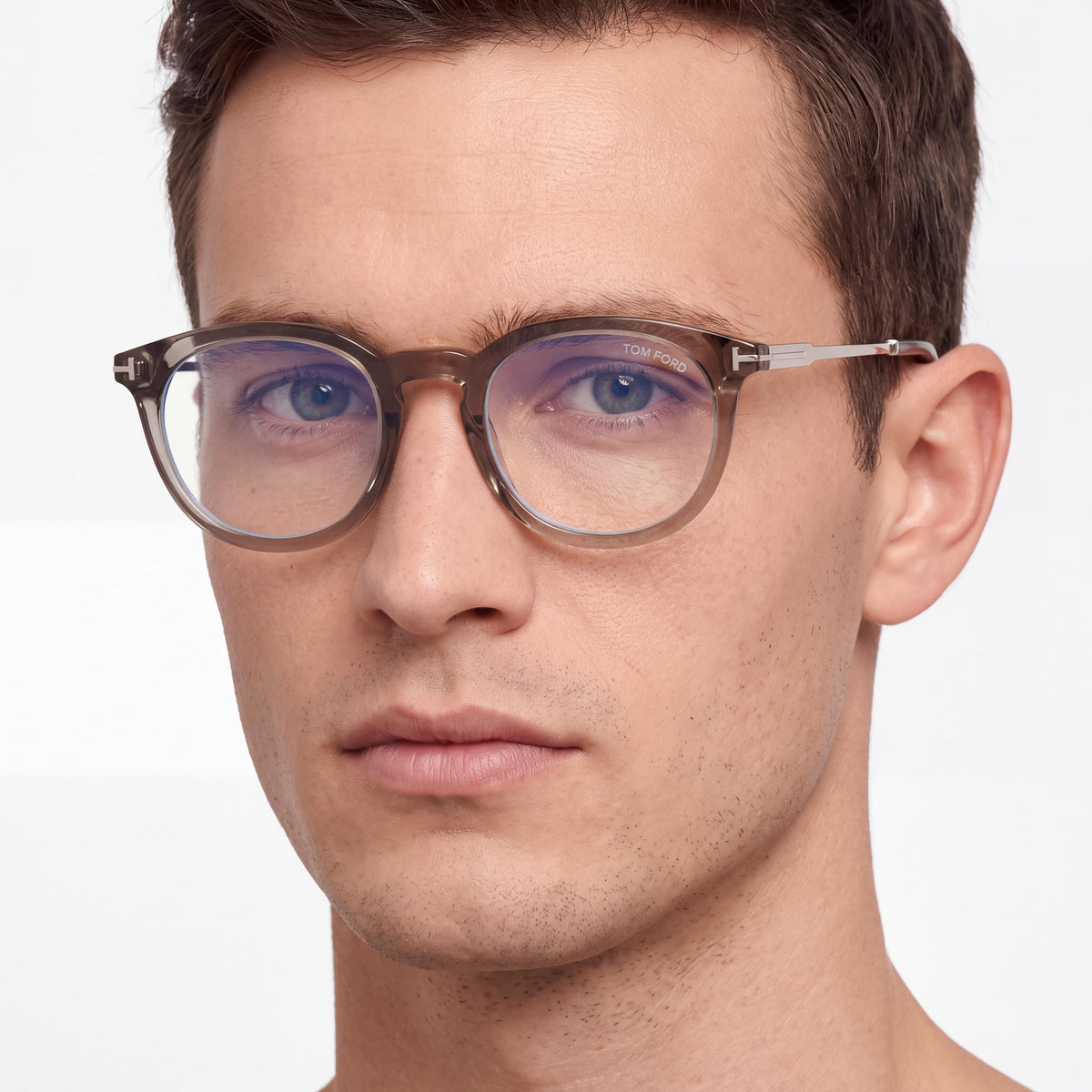 Monturas de gafas ópticas listas para graduar Tom Ford para hombre en paladio verde oscuro brillante, longitud de la patilla 145 mm, Photo 4