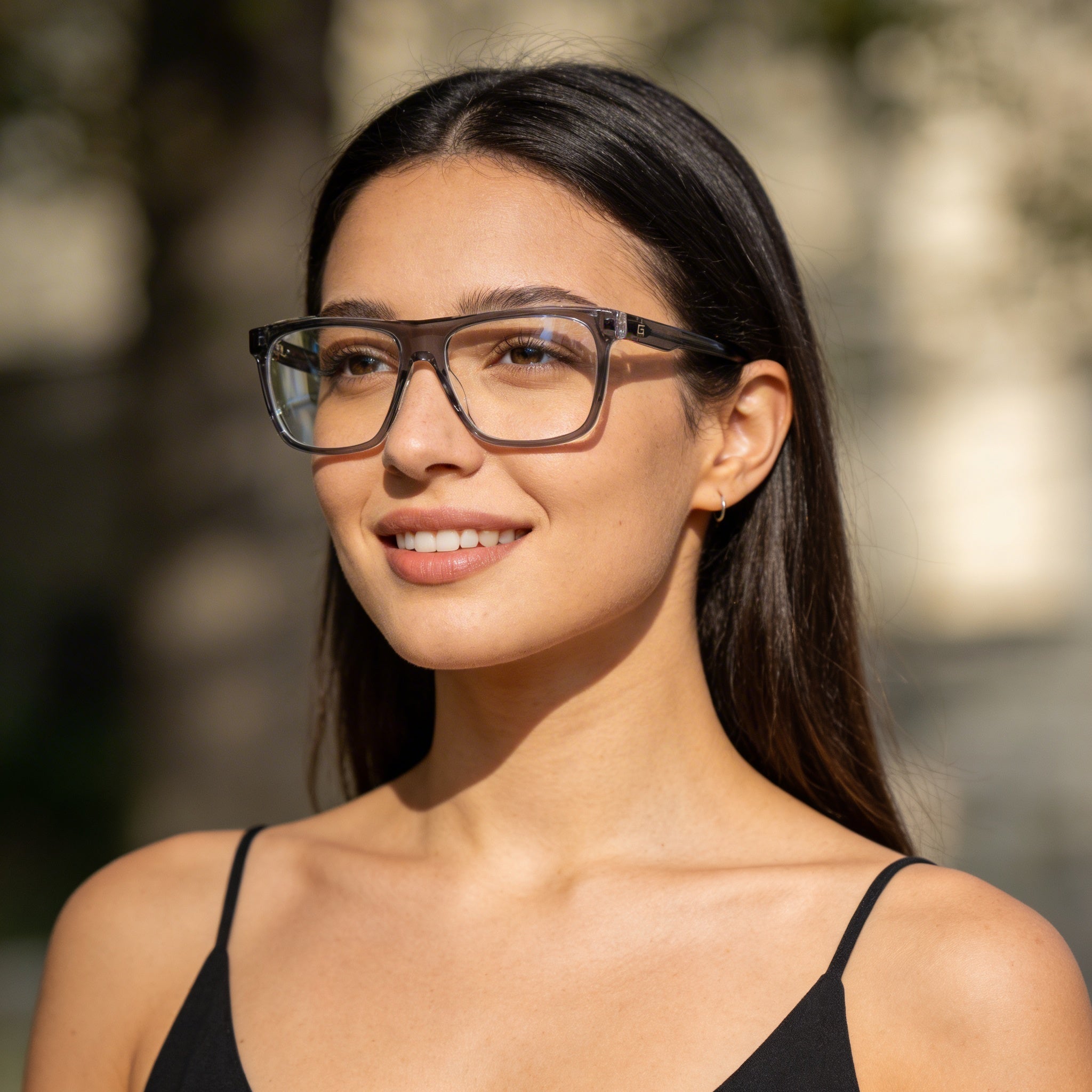 Guess Modern Collection Women's Grey Plastic Frame Eyeglasses with Clear Non Polarized Lenses 56mm, Photo 5