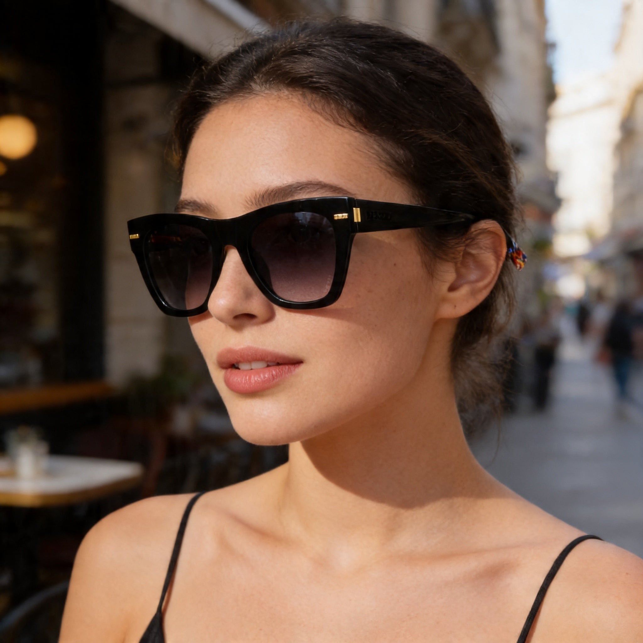 M Missoni MIS 0069/S Women's Black Acetate Square Frame Dark Grey Shaded Polycarbonate UV Protected Sunglasses 51mm, Photo 6