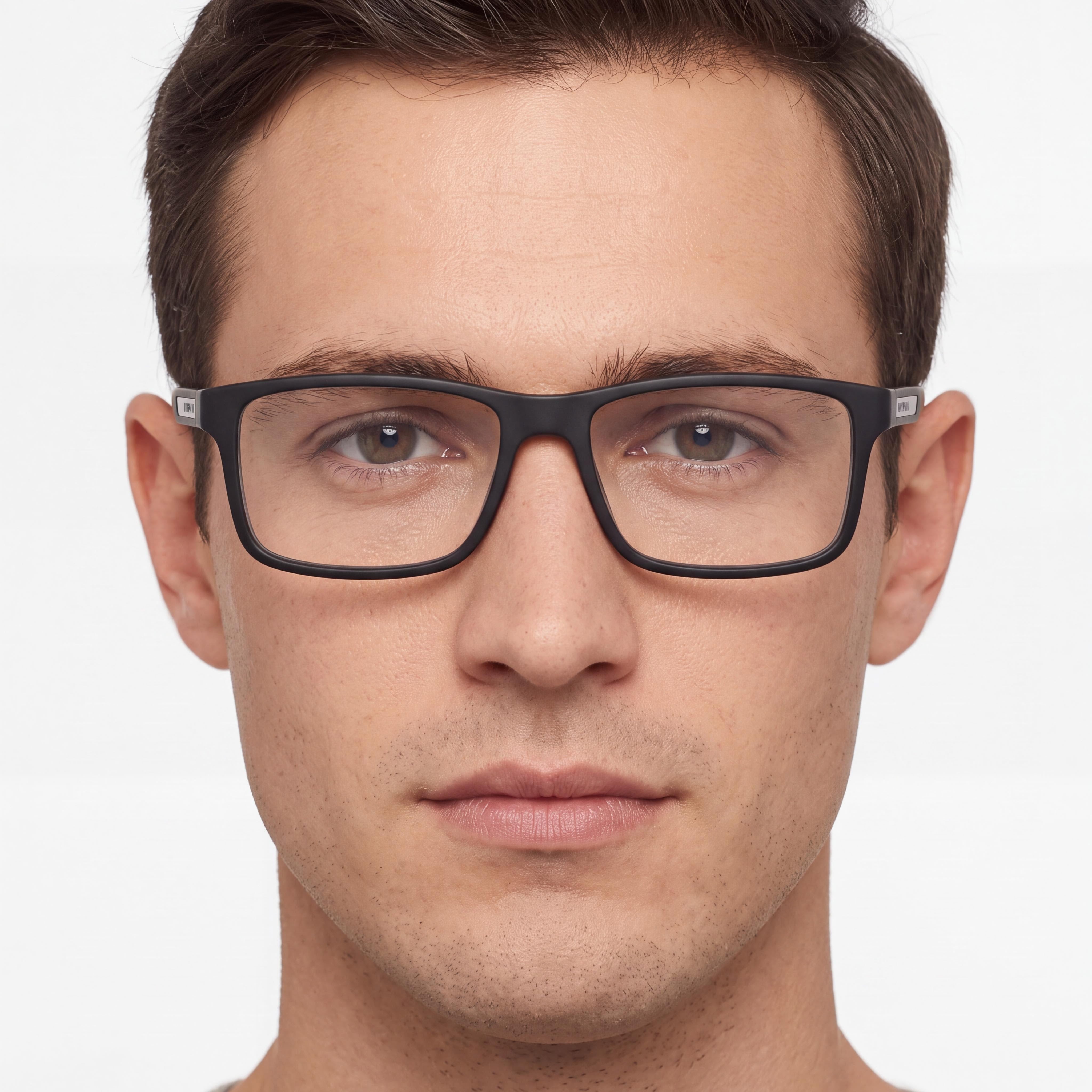 Emporio Armani EA3038 Men's Full Rim Rectangle Plastic Frame Eyeglasses Rubber Black Lens Width 54mm, Photo 5