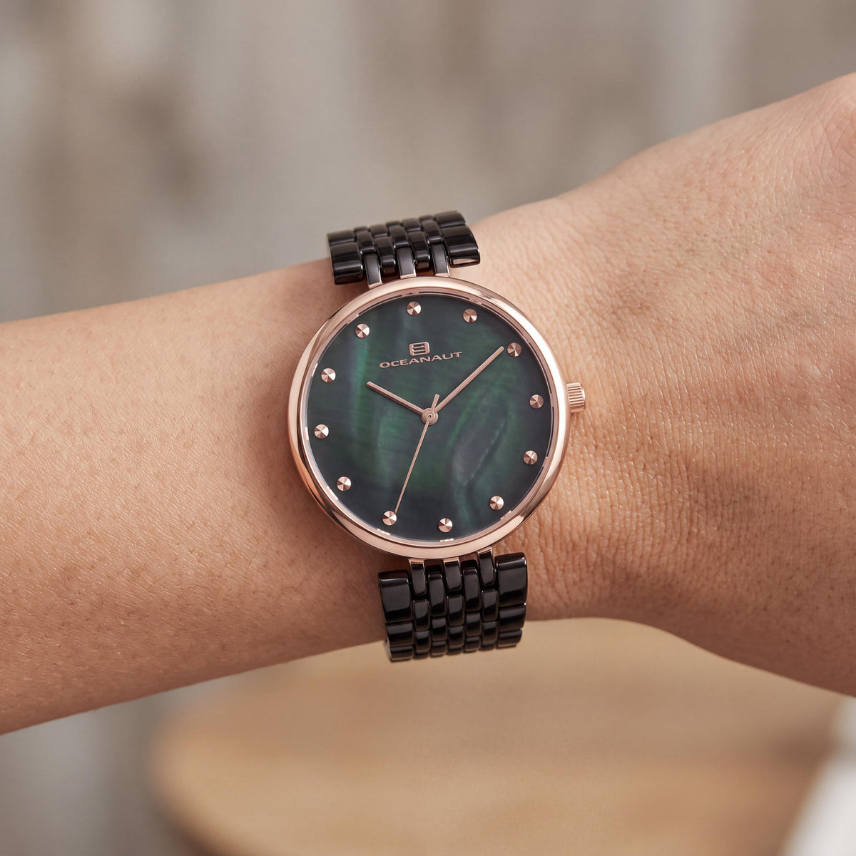 Oceanaut Quartz Movement Women's Analog Watch, Black Mop Dial, Scratch Resistant Mineral Crystal, Water Resistant, Photo 3