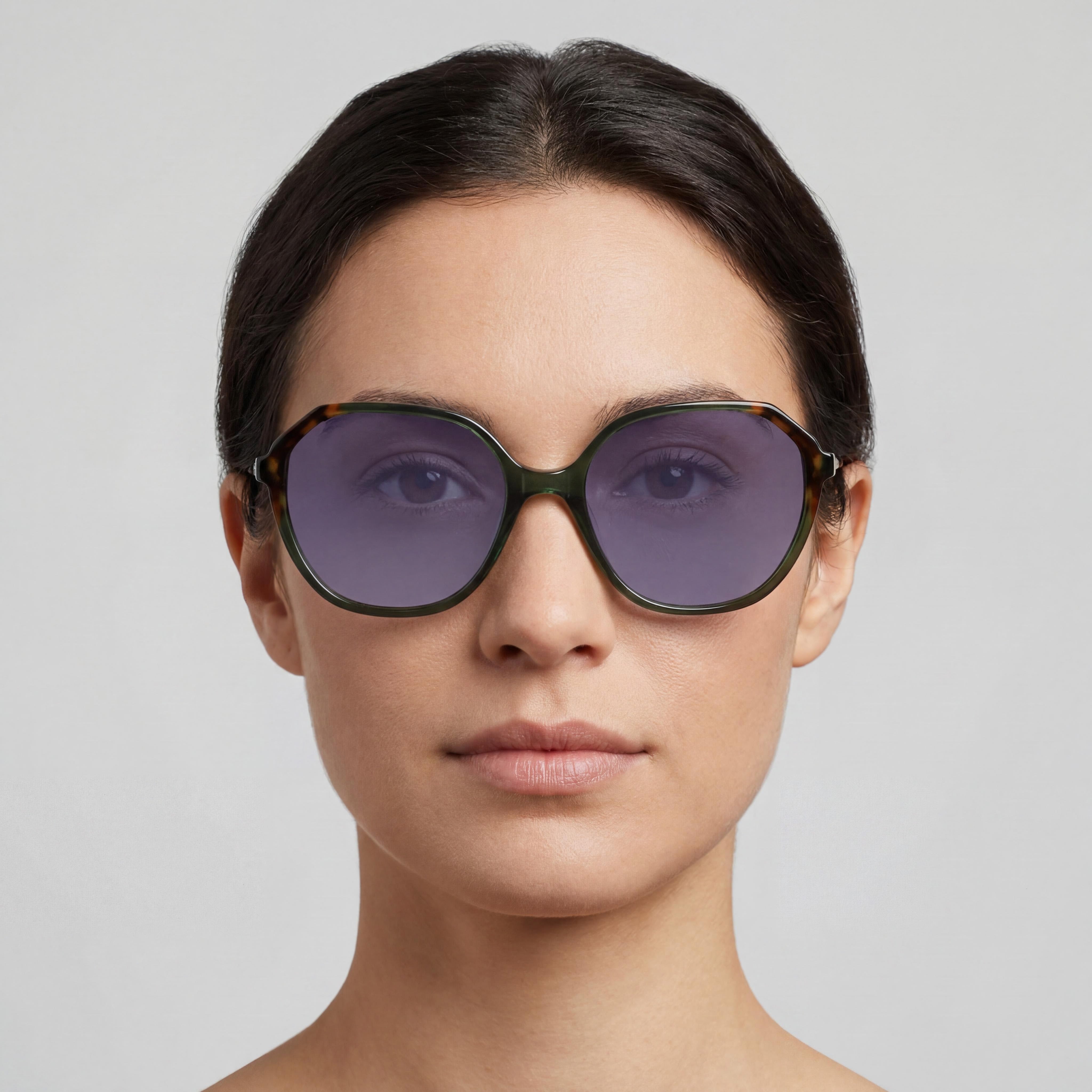 Anne Klein Women's Ak7075 Olive Plastic Frame Sunglasses with Grey Gradient Lenses offering UV Protection 55mm, Photo 5