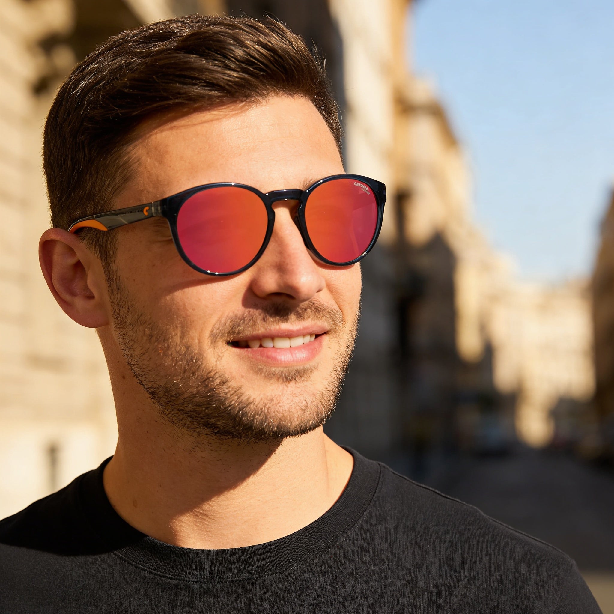 Carrera 8056/S Men's Blue Polishing Frame Mirror Fire Red Lenses UV Protection Sunglasses 51-22-145, Photo 4