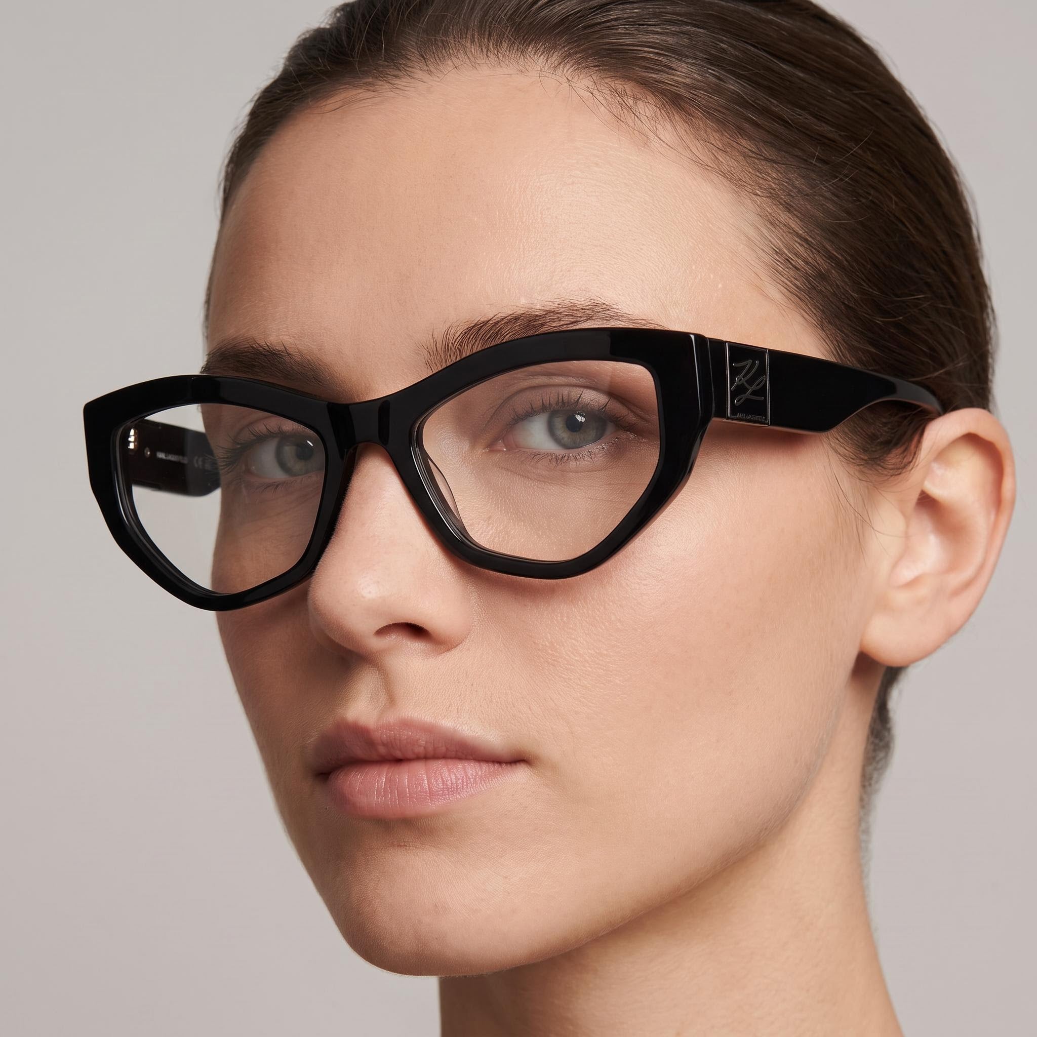 KARL LAGERFELD Kl6211 Women's Black Acetate Eyeglasses 55-17-140, Photo 4