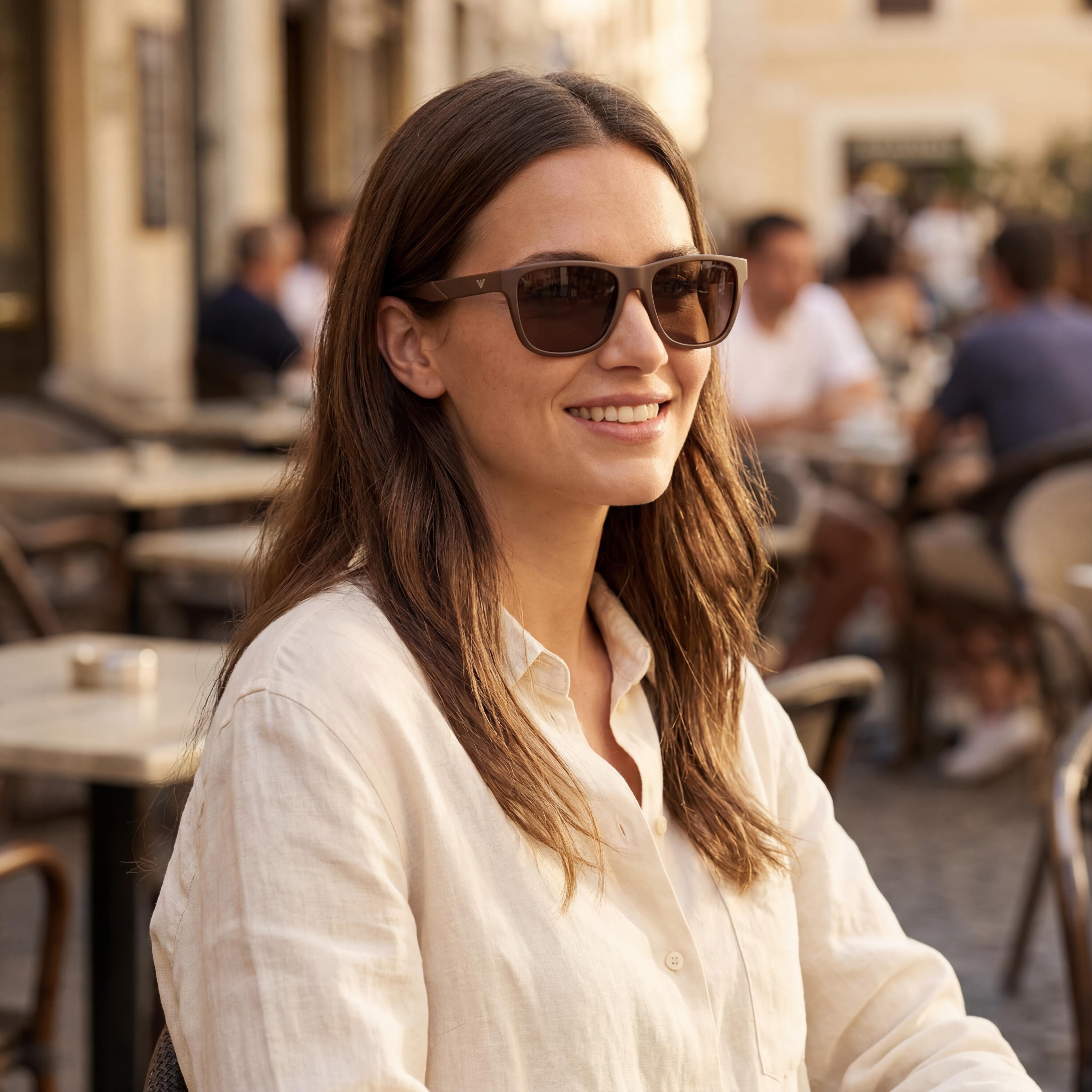Emporio Armani Ea4243 Women's Matte Brown Dark Brown Plastic Frame Sunglasses with Plastic Lenses 56mm, Photo 5