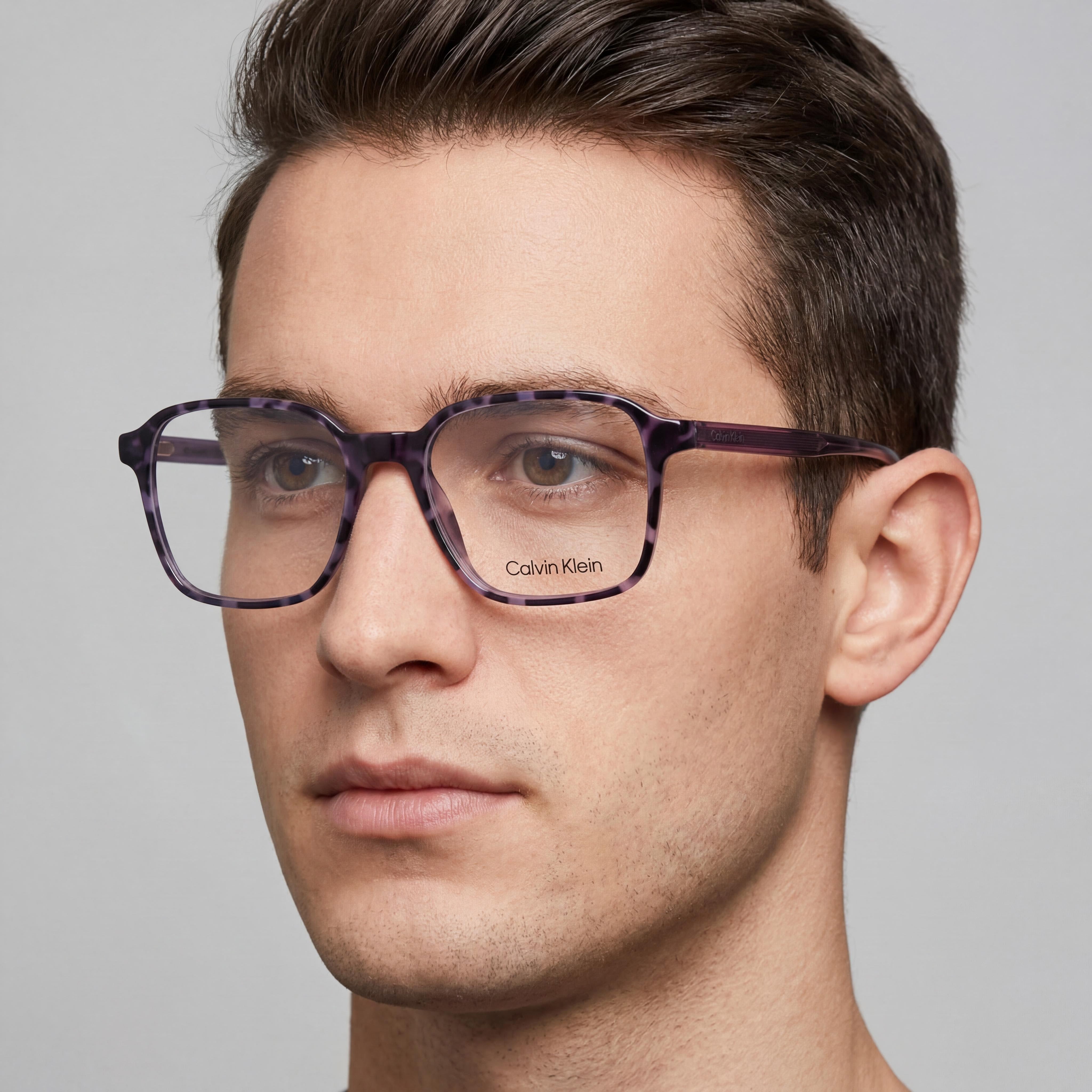 Calvin Klein Ck23524 Unisex Full Rim Square Plastic Frame Non-Polarized Polycarbonate Lens Sunglasses Violet Havana 52-17-140, Photo 5