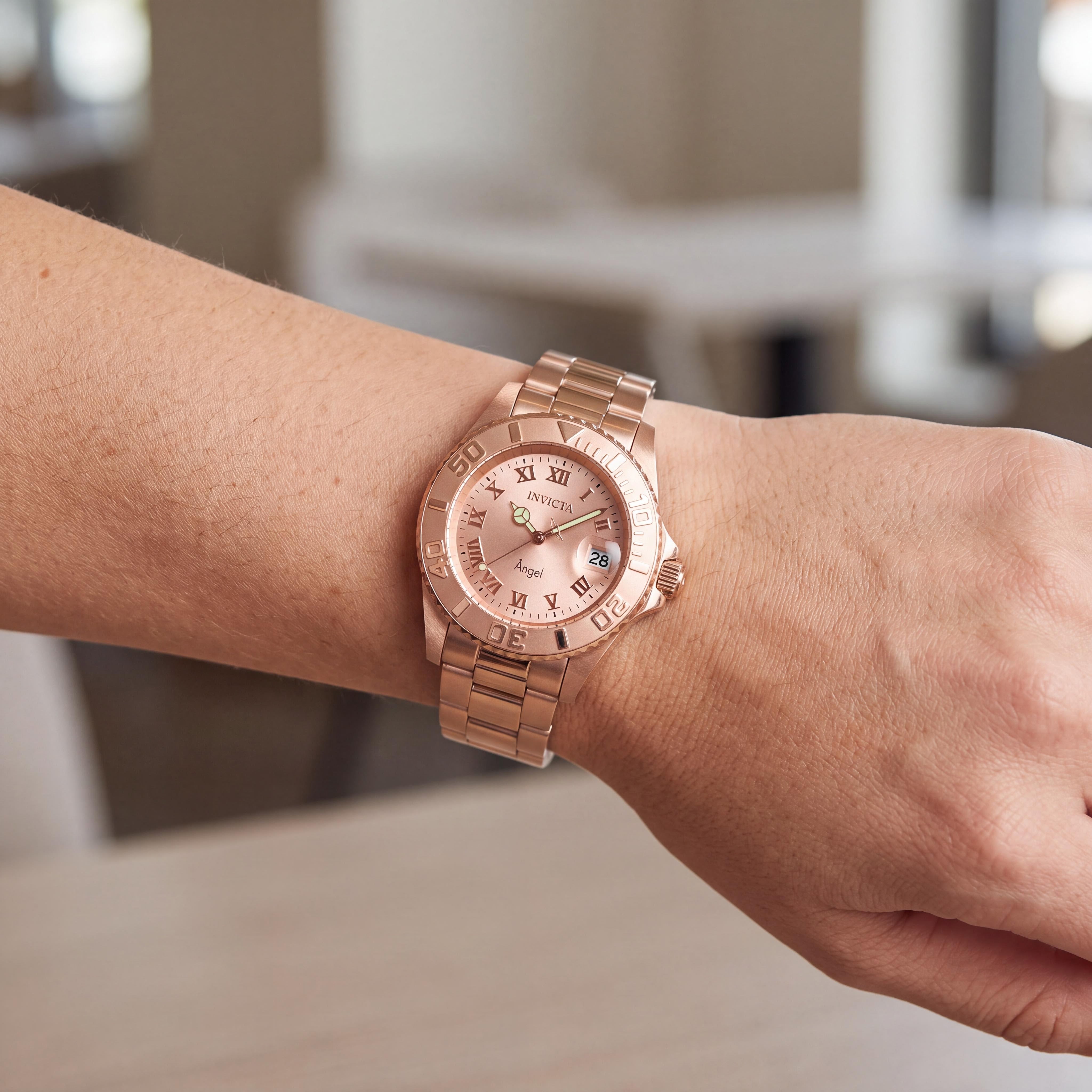 Invicta Angel 14322 Women's 40mm Rose Gold Stainless Steel Dive Watch with Luminous Dial, Photo 4