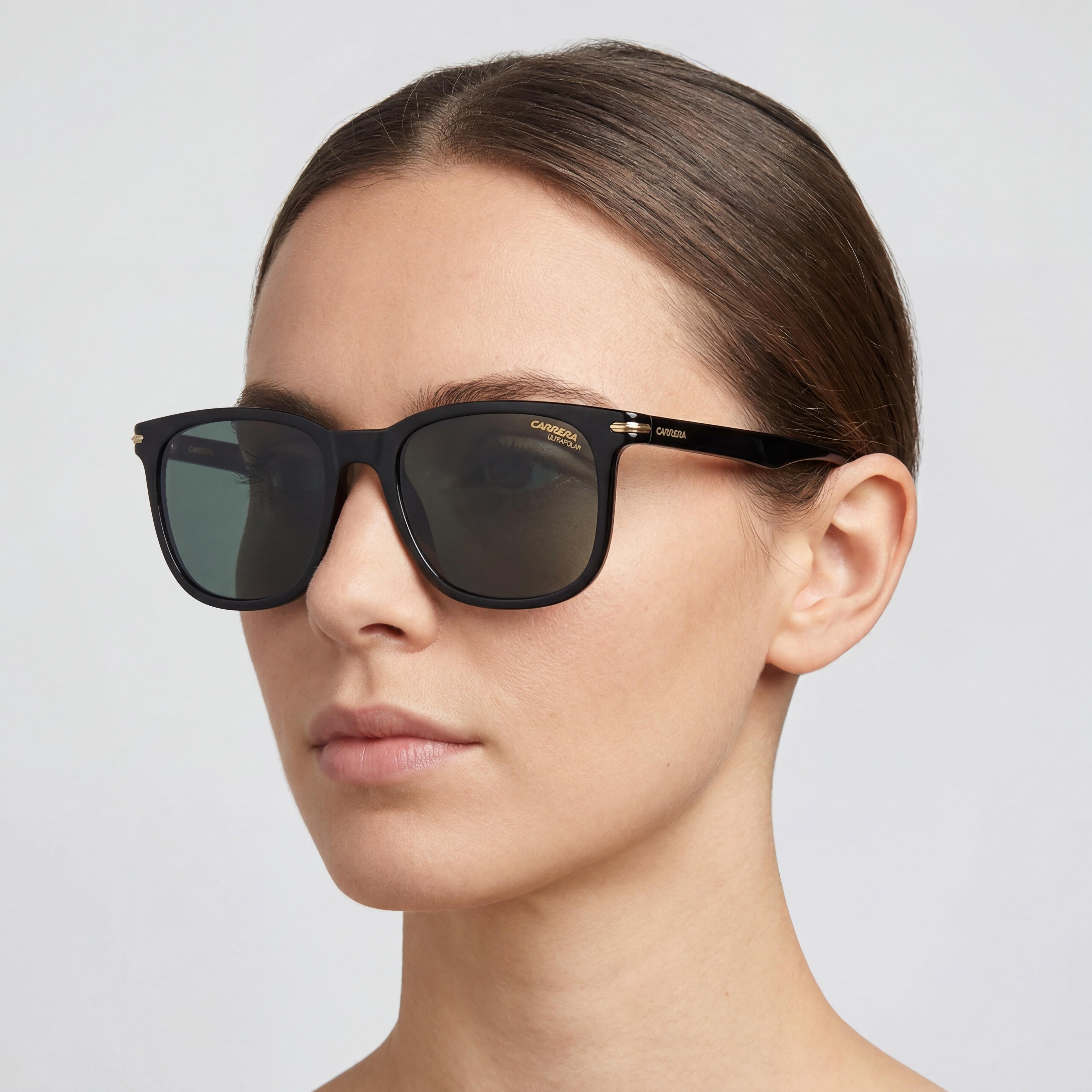 Carrera Modern Women’s Black Lightweight Polyamide Frame Green Grey UV 400 Sunglasses 54-18-145mm, Photo 5