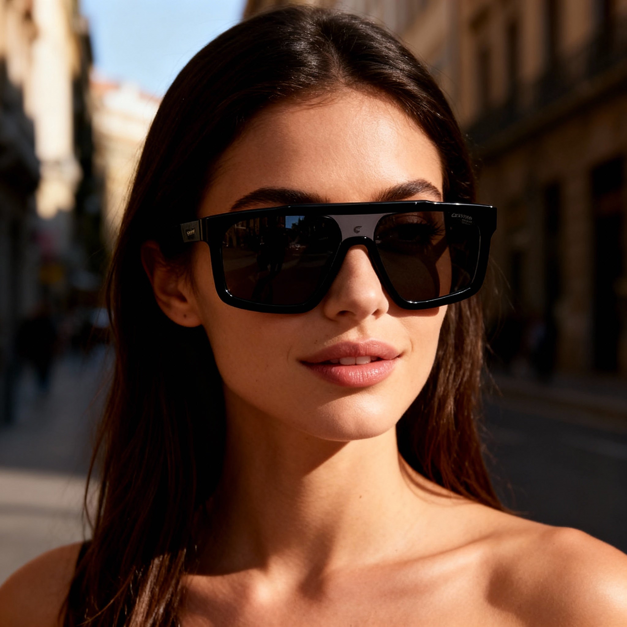 Carrera 1061/S Unisex Black Grey Acetate Frame with Grey Polarized Lenses Sunglasses 59-16-145, Photo 4