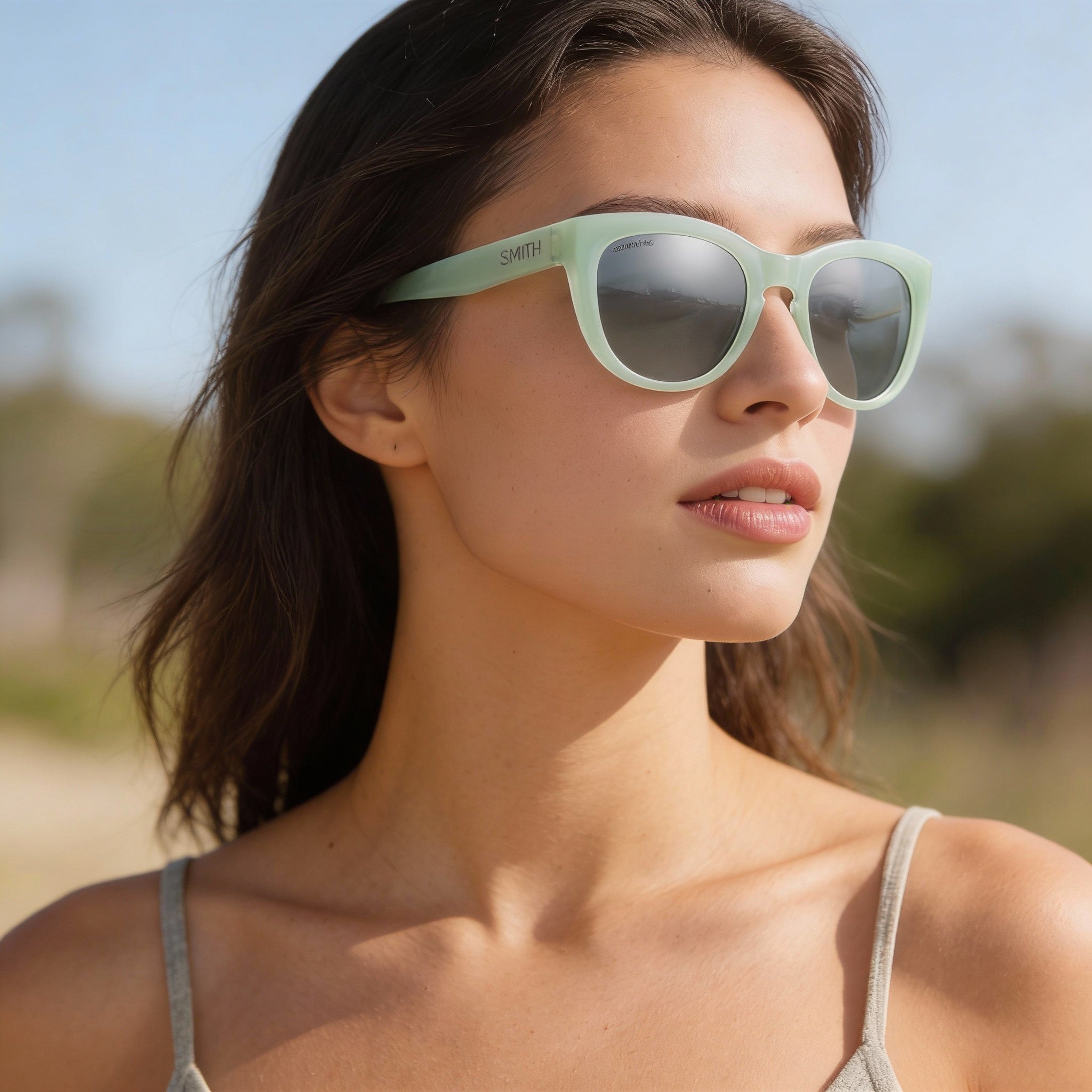 Gafas de sol Smith Modern Ice de fibra de carbono para mujer, lentes polarizadas Chromapop Platinum con protección UV, puente de 52 mm, Photo 4