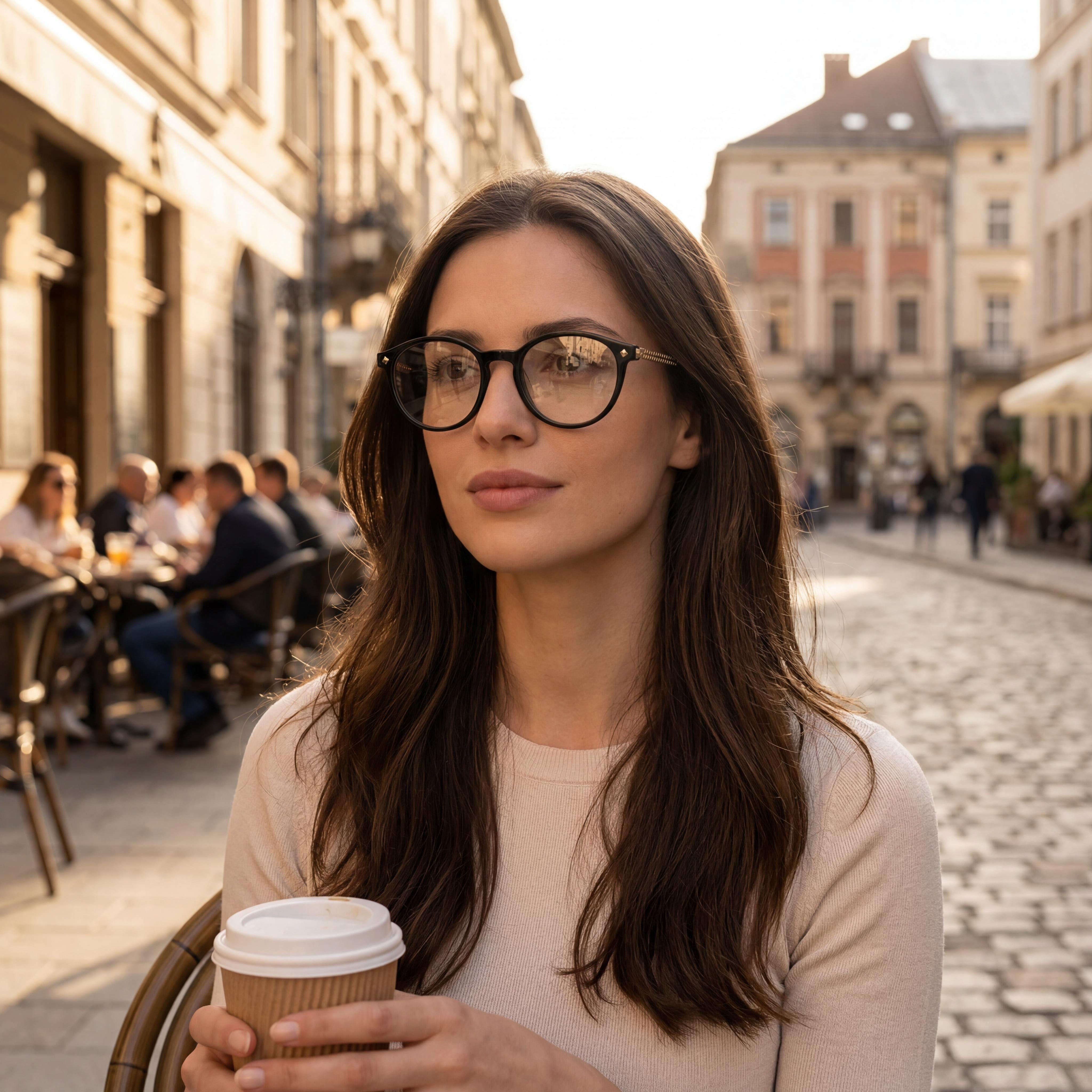 Police Casual Women's Black Acetate Frame Transparent Eyeglasses 49-20-135, Photo 4