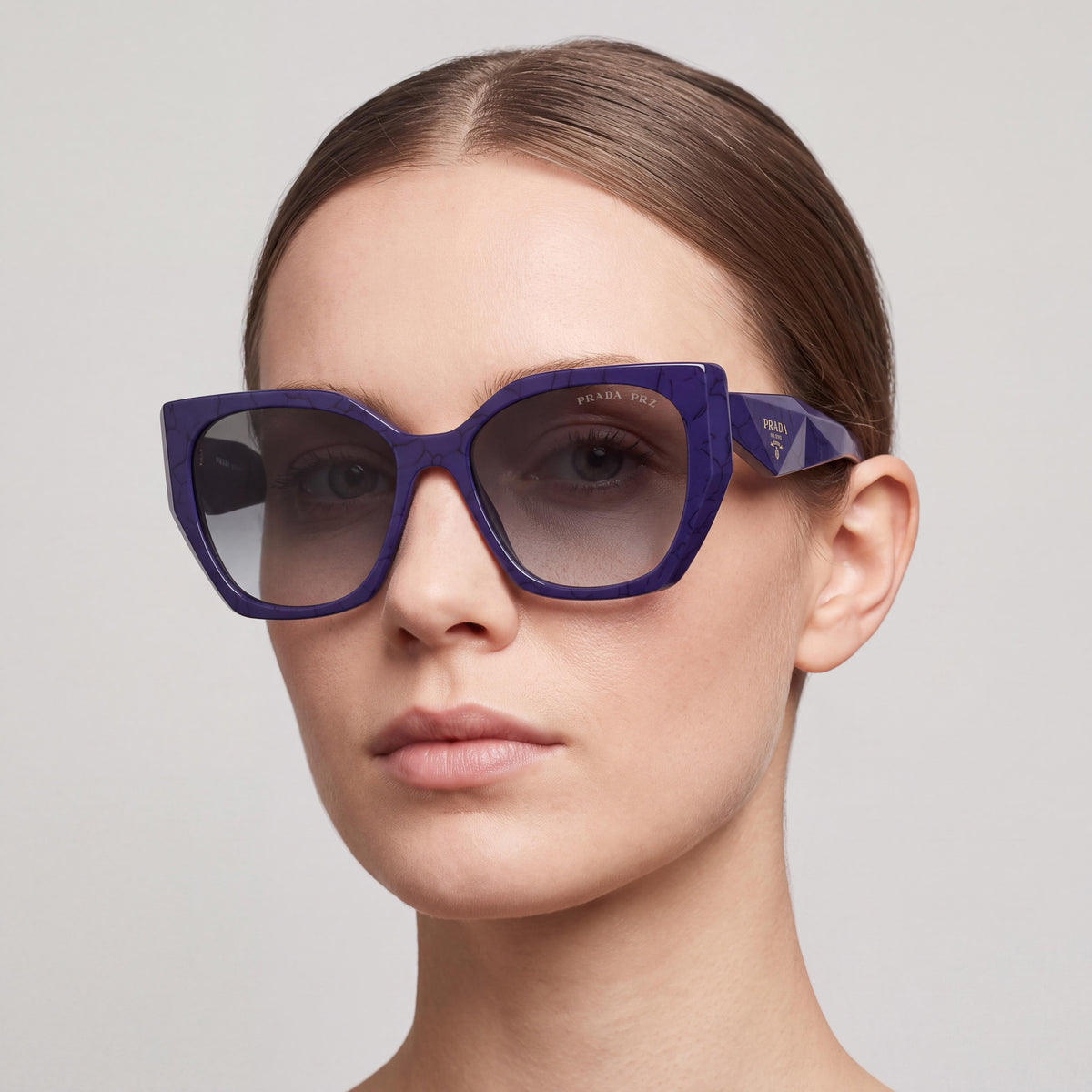 Prada 0PR 19ZS Women's Modern Polycarbonate Baltic Marble Blue UV Protection Non-Polarized Sunglasses 55mm, Photo 4