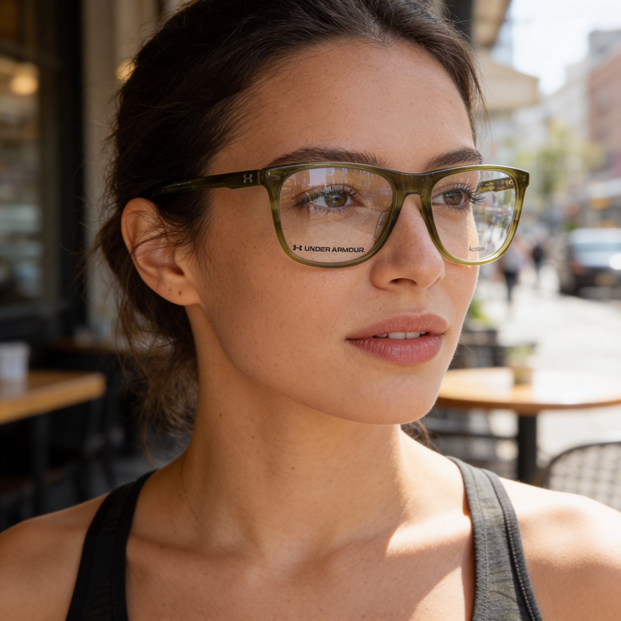 Under Armour Ua 5018/G Unisex Durable Lightweight Plastic Eyeglasses Olive Horn Frame 54-17-145mm, Photo 4