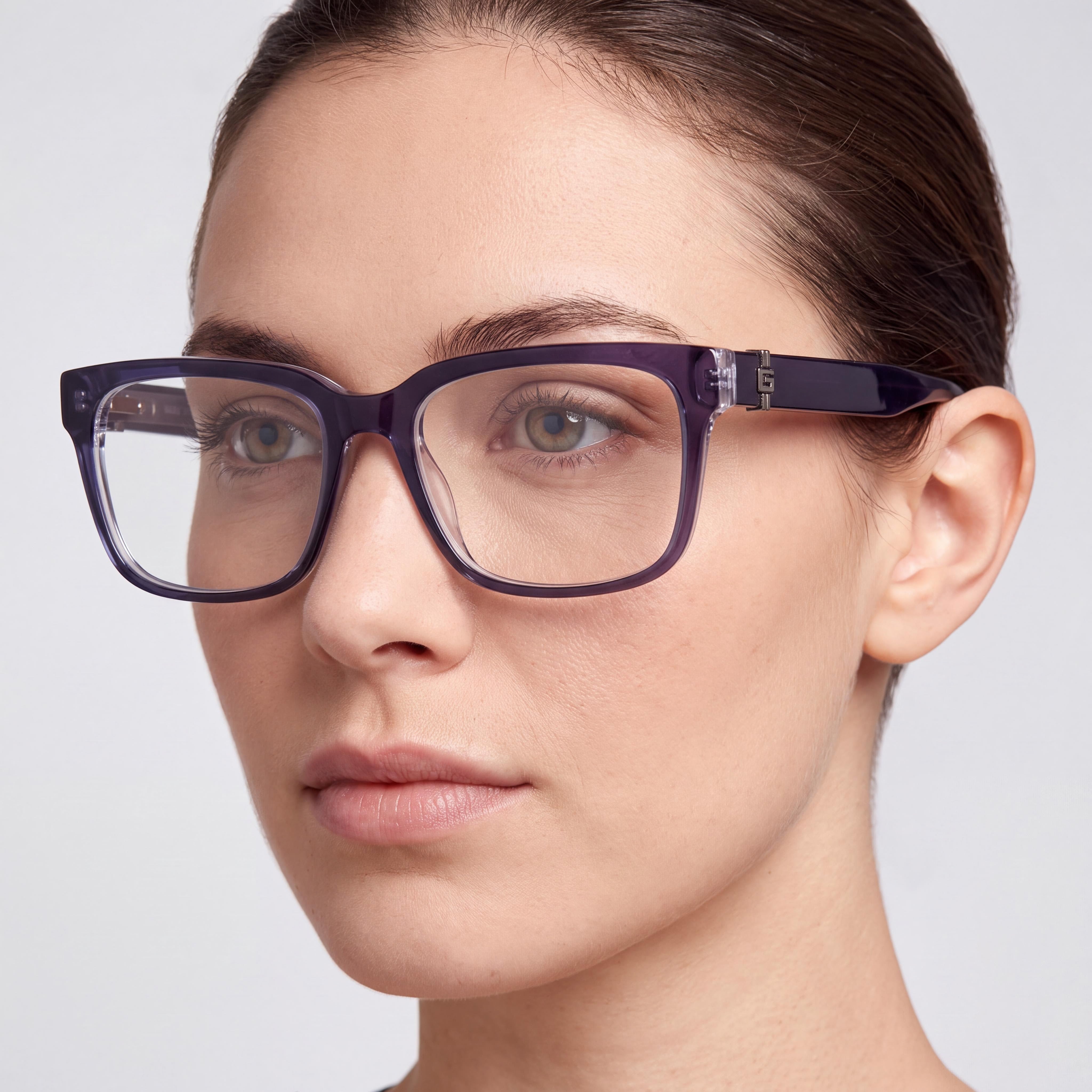 Guess Modern GU 50084 092 Women's Blue Plastic Frame Eyeglasses with Clear Polycarbonate Lenses, 54-17-150, Photo 4