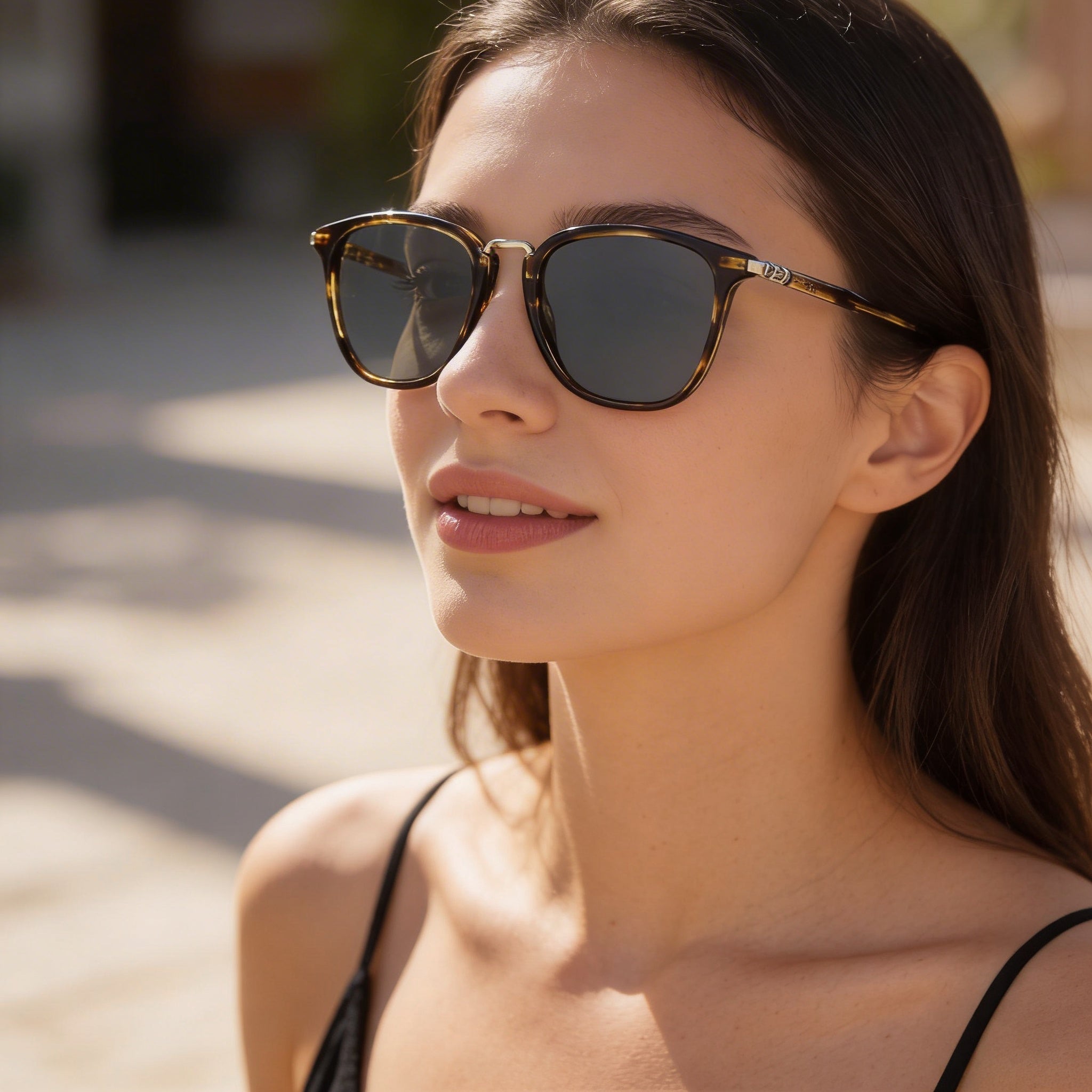 Gafas de sol Salvatore Ferragamo Navigator para mujer, de plástico a rayas, color marrón y azul, lentes sólidas azules sin polarizar, con protección UV, 53mm, Photo 4