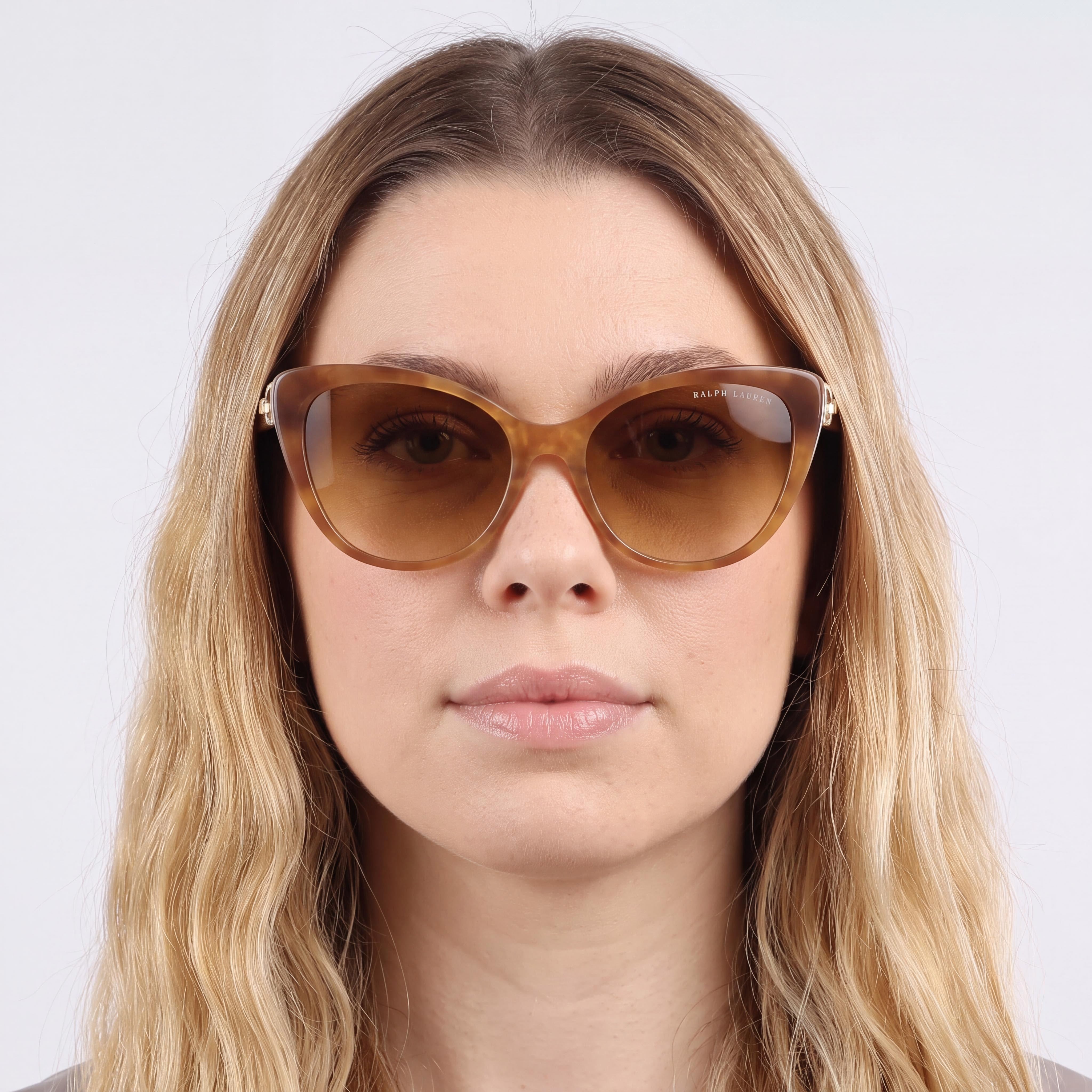 Gafas de sol clásicas de mujer Ralph Lauren con montura de material compuesto multicolor y lentes de cristal multicolor, Photo 4