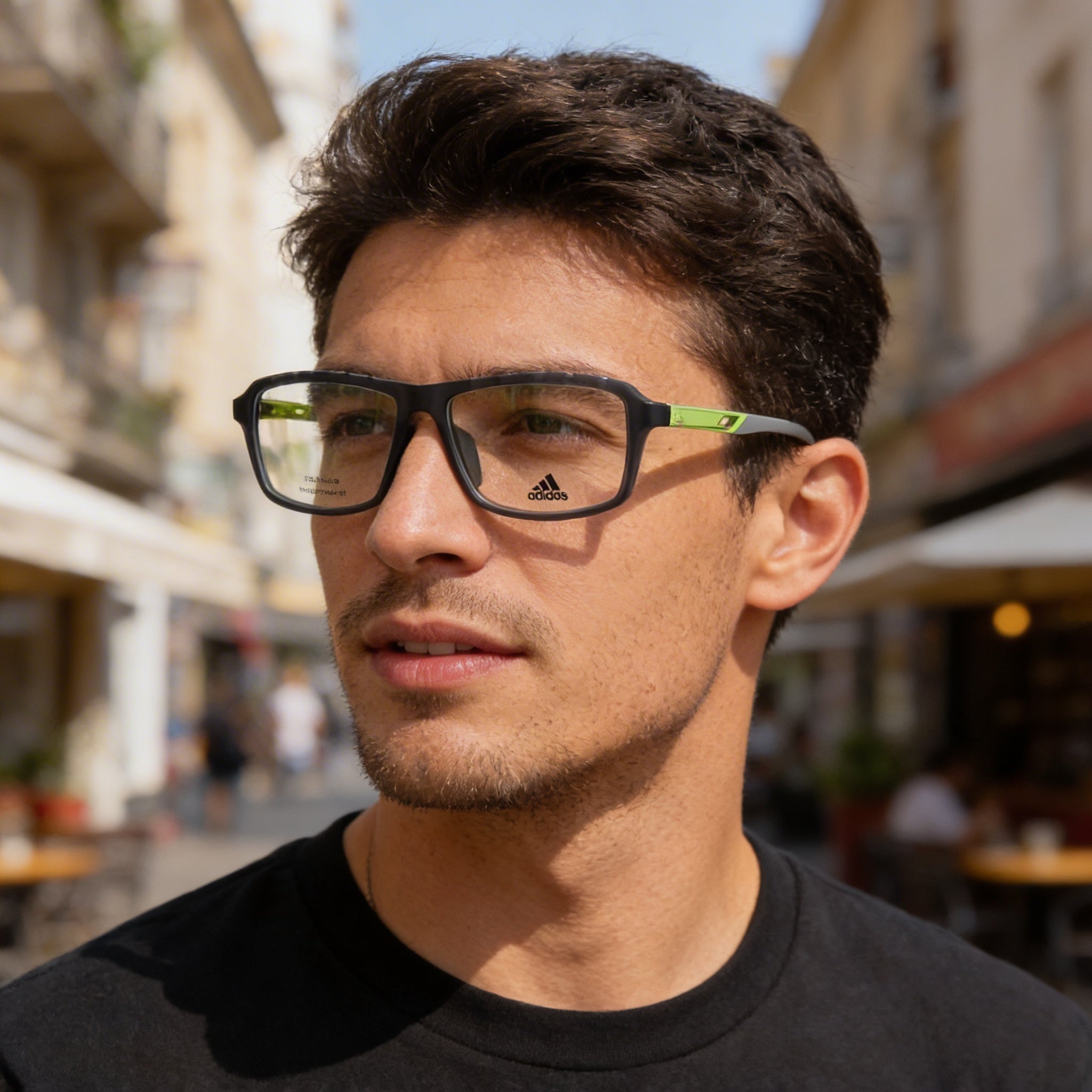 Gafas Adidas Casual para hombre, montura gris inyectada con lentes de policarbonato transparente, 59 mm, Photo 4