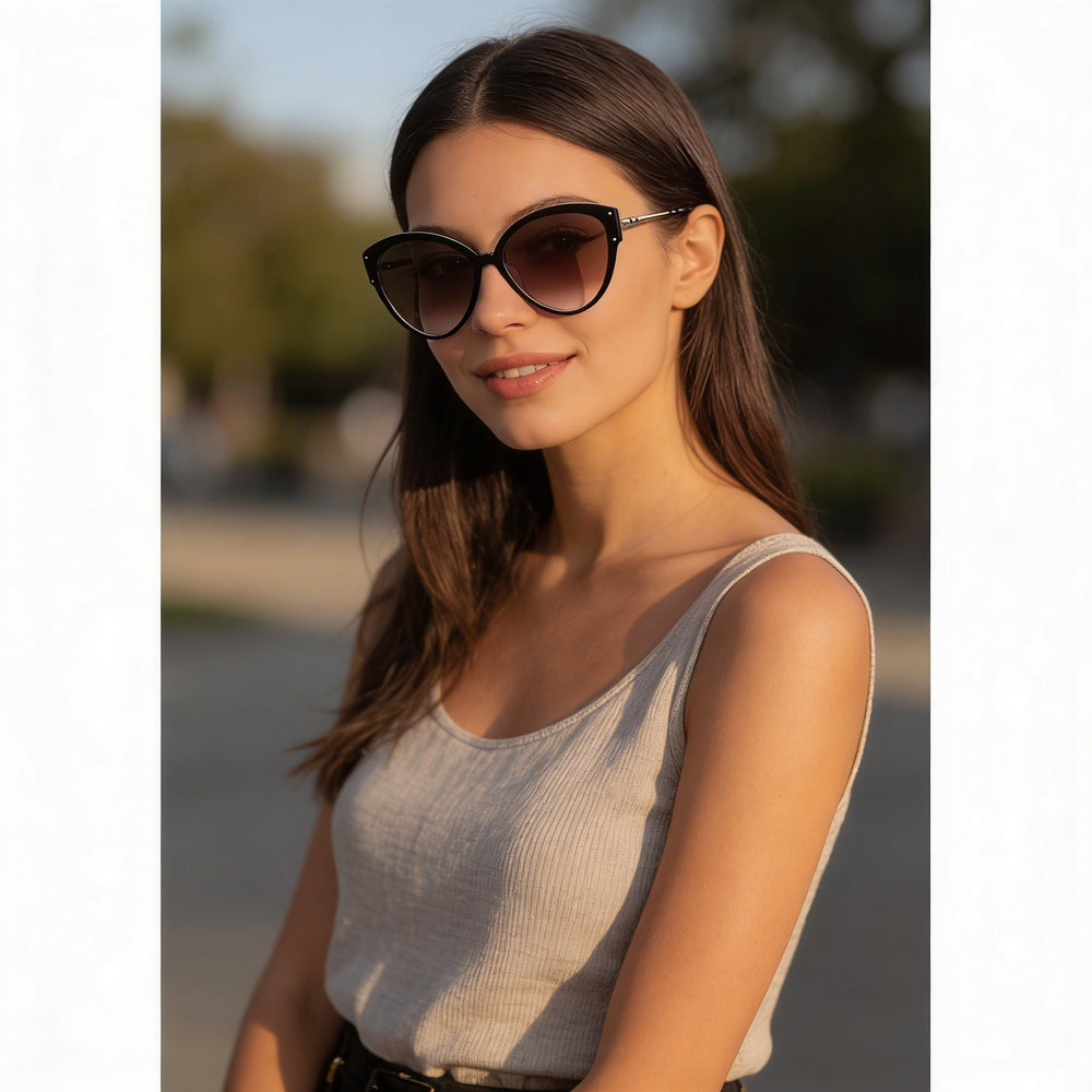 Gafas de sol Missoni MIS 0004/S para mujer, ovaladas, ecológicas, de PMMA, con cristales negros y grises degradados, 59 mm