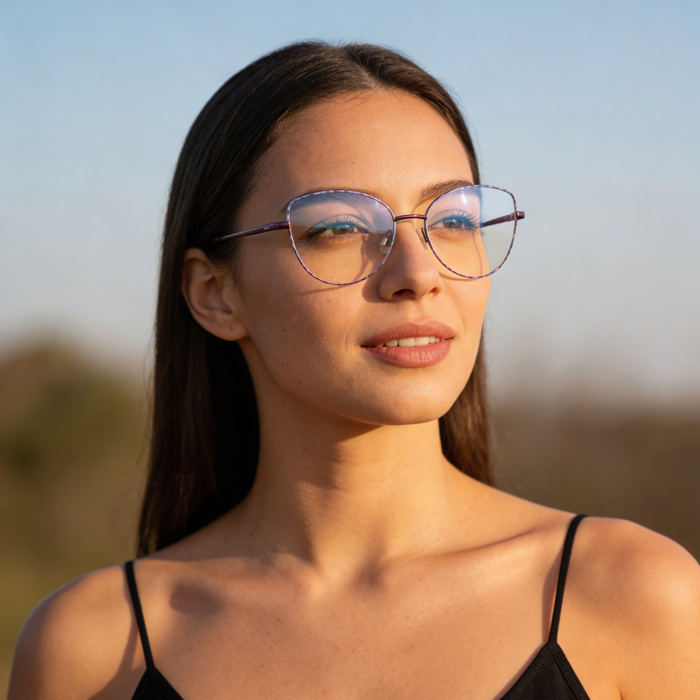 Armazones de metal para lentes ópticos Bebe Bb5207 Plum Blossom para mujer, tamaño de lente-puente-patilla 51-16-135