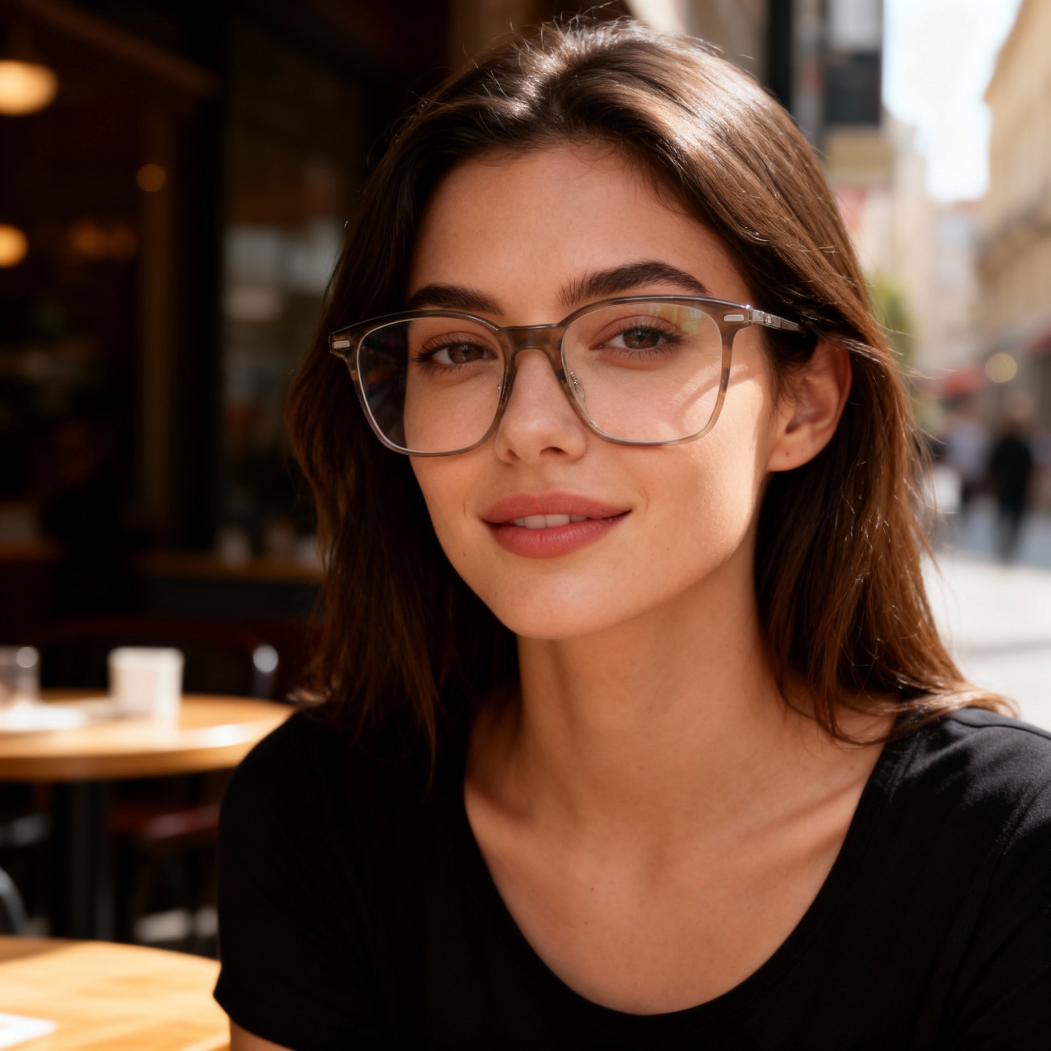 Calvin Klein CK22541 Women's Acetate Sunglasses with Striped Olive Frame and Lenses, Size 55mm, Photo 6