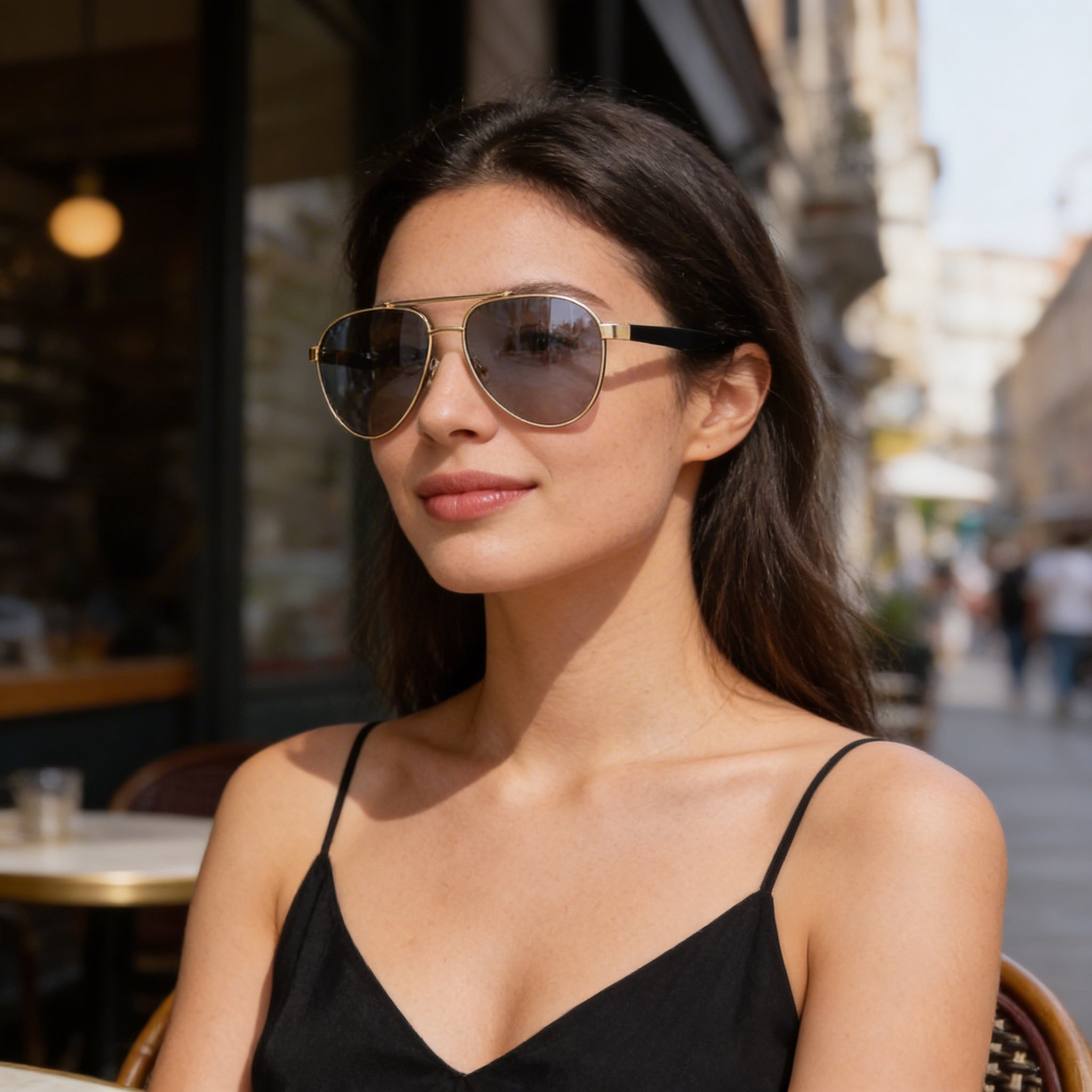 Hugo Boss Modern Unisex Gold Black Yellow Blue Shaded Alloy Steel Frame Polycarbonate Lens 60mm UV Protection, Photo 4