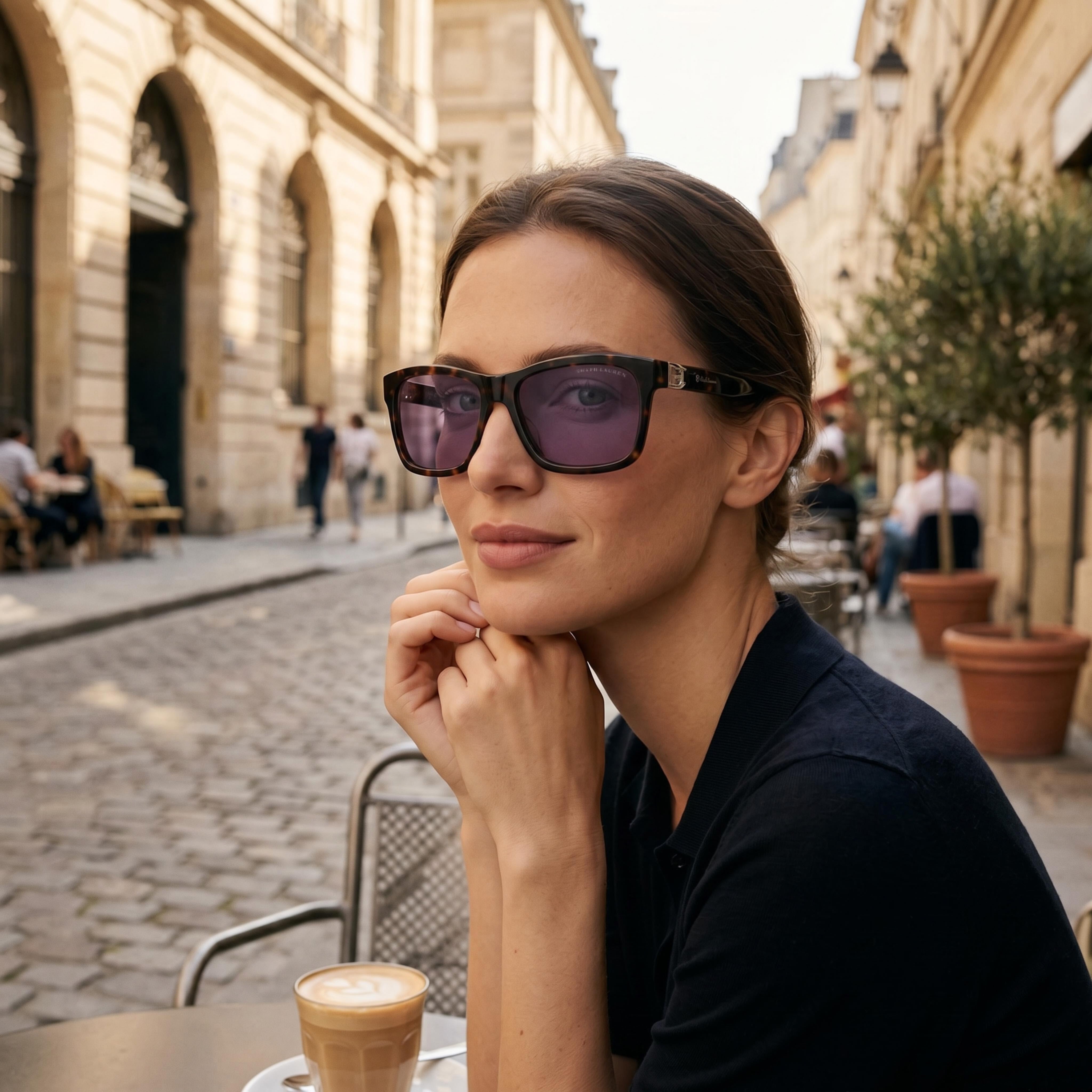 Gafas de sol Ralph Lauren para mujer, diseño contemporáneo, marco de plástico multicolor, protección UV no polarizada, Photo 6