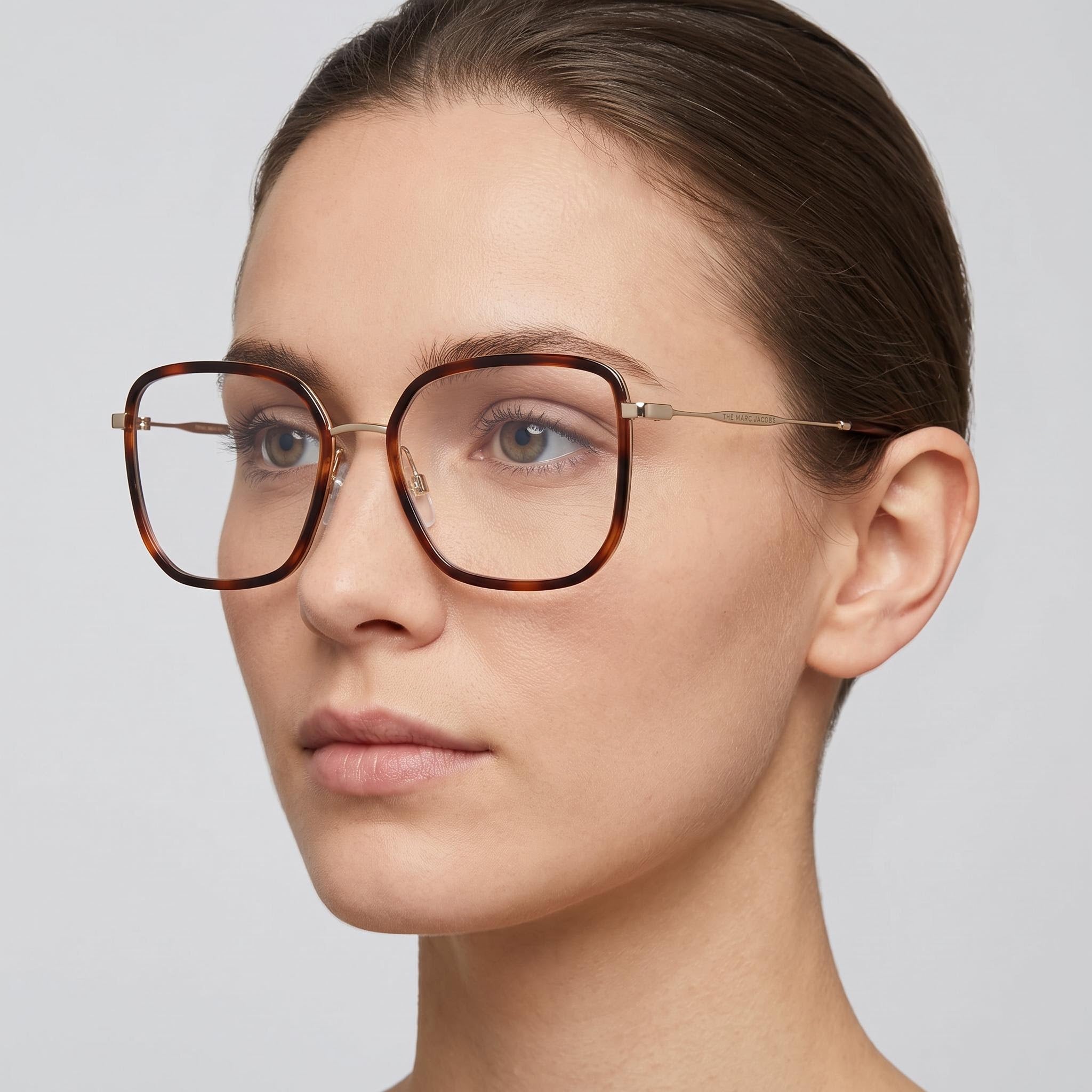Montura de gafas ópticas para mujer Marc Jacobs Marc 537, fabricadas en acero aleado en color Habana, 53 mm, Photo 4