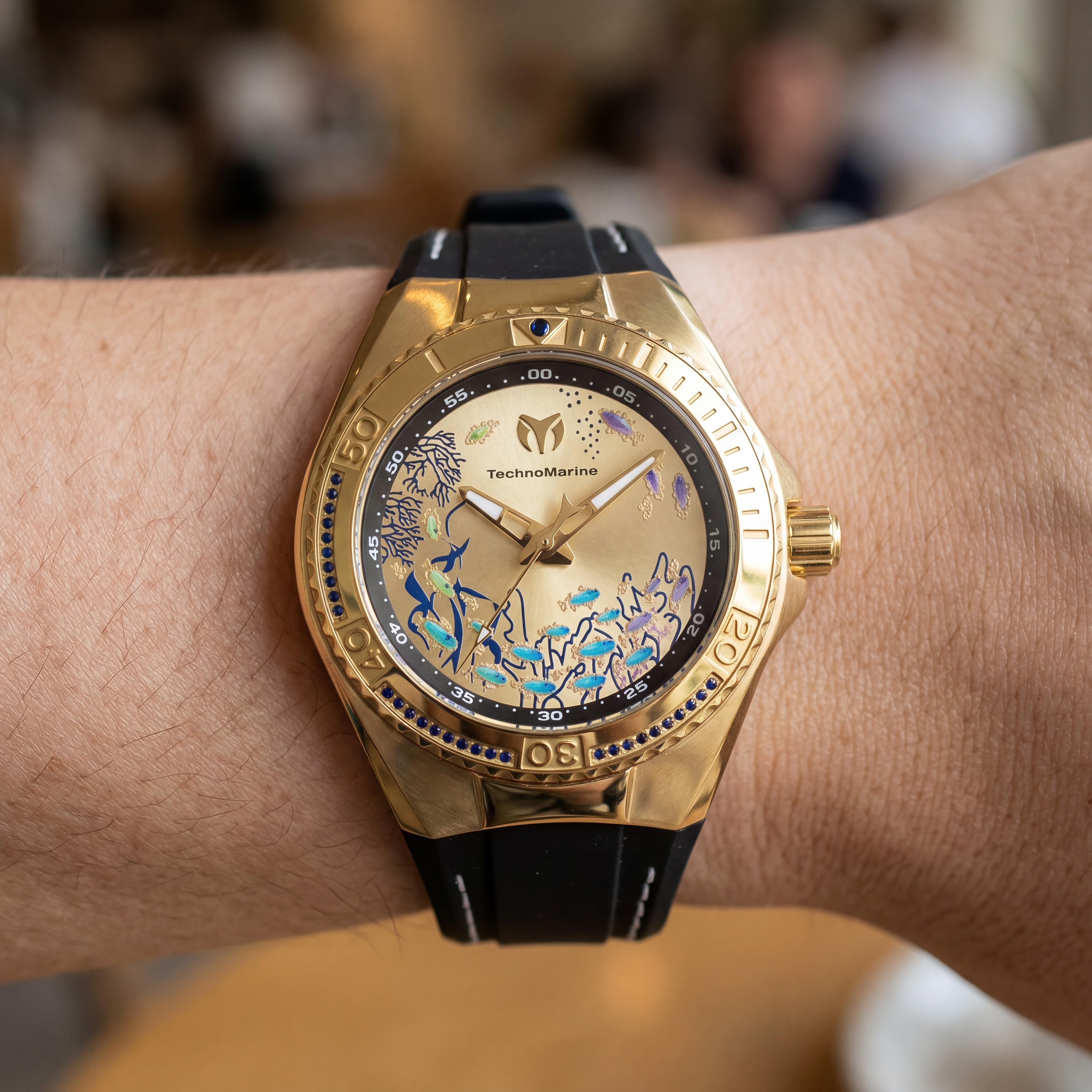 Technomarine Cruise TM-125010 Unisex Acero Inoxidable Dorado Correa de Silicona 40mm Cuarzo 10 ATM, Photo 4