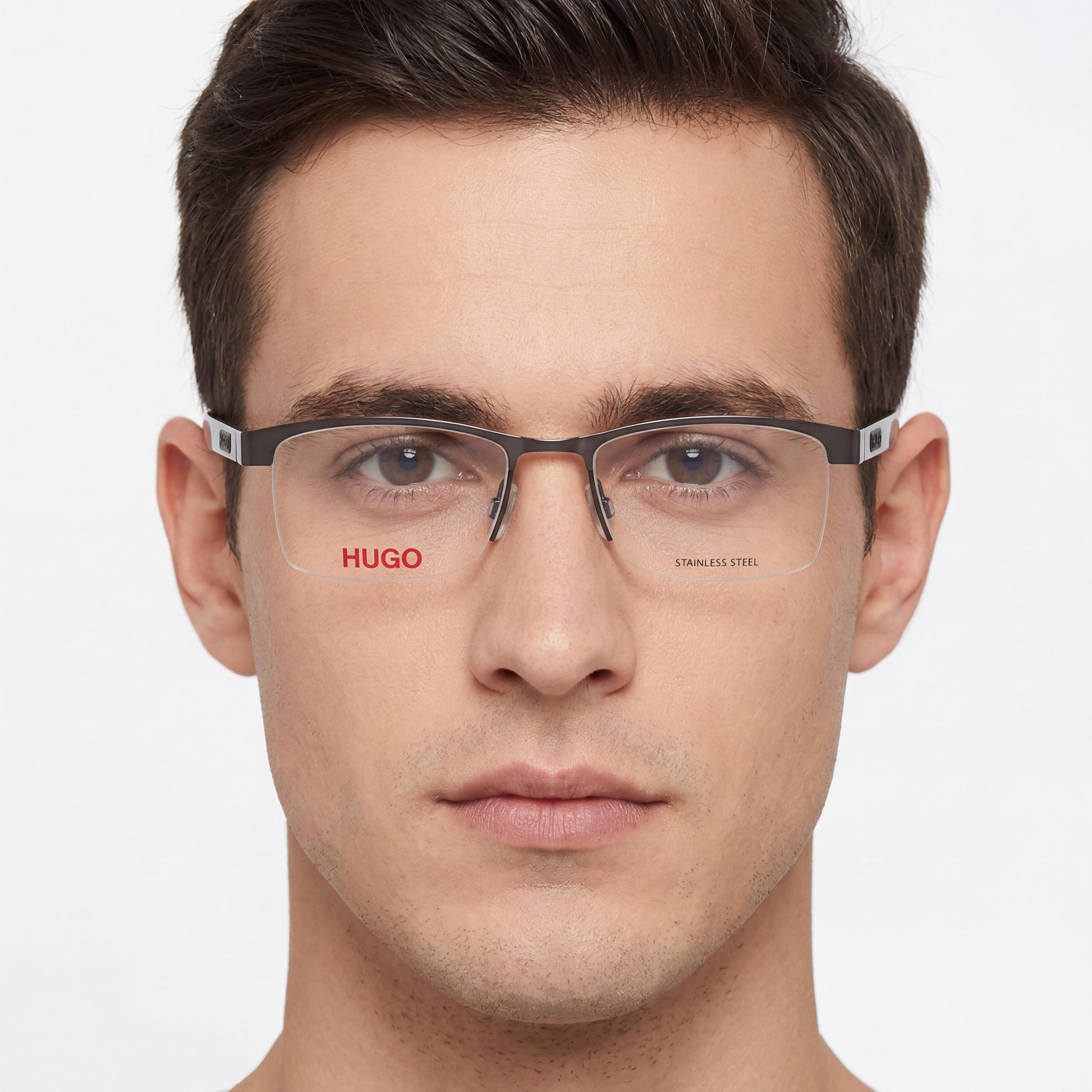 Gafas de sol HUGO Hg 1199 de acero inoxidable para hombre, montura en negro rutenio con lentes en negro mate, tamaño 53 mm, Photo 4