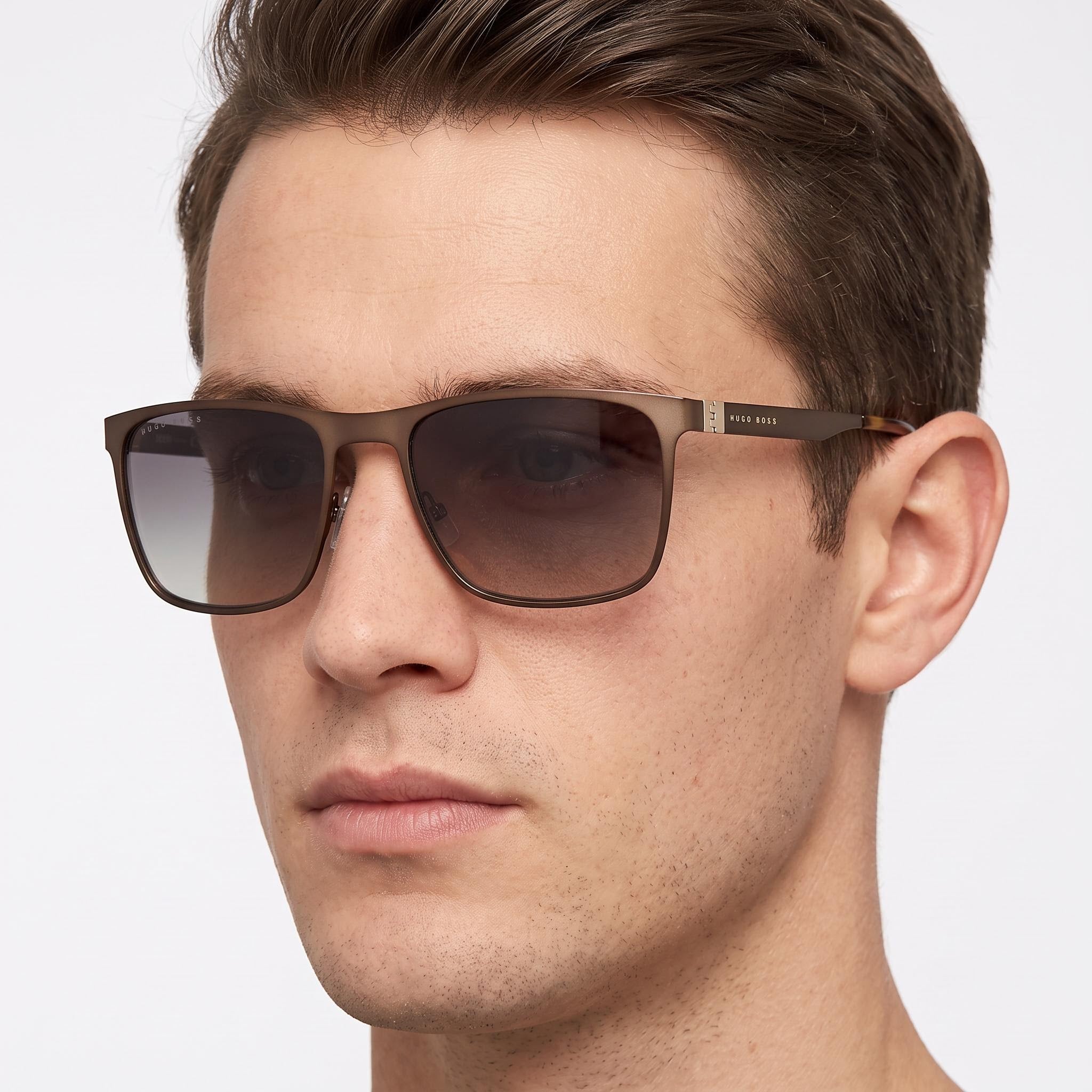 David Beckham Db 1018 Gafas de sol modernas para hombre con montura de acetato y lentes verdes de policarbonato 47-20-145 mm, Photo 4