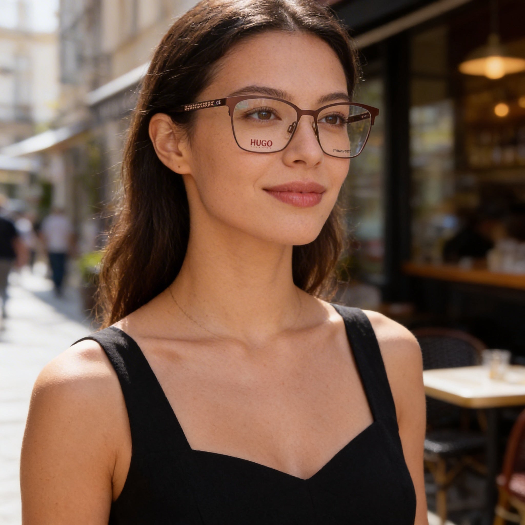 BOSS HG 1083 Women's Cat-Eye Matt Brown Alloy Steel Eyeglasses 54mm, Photo 4