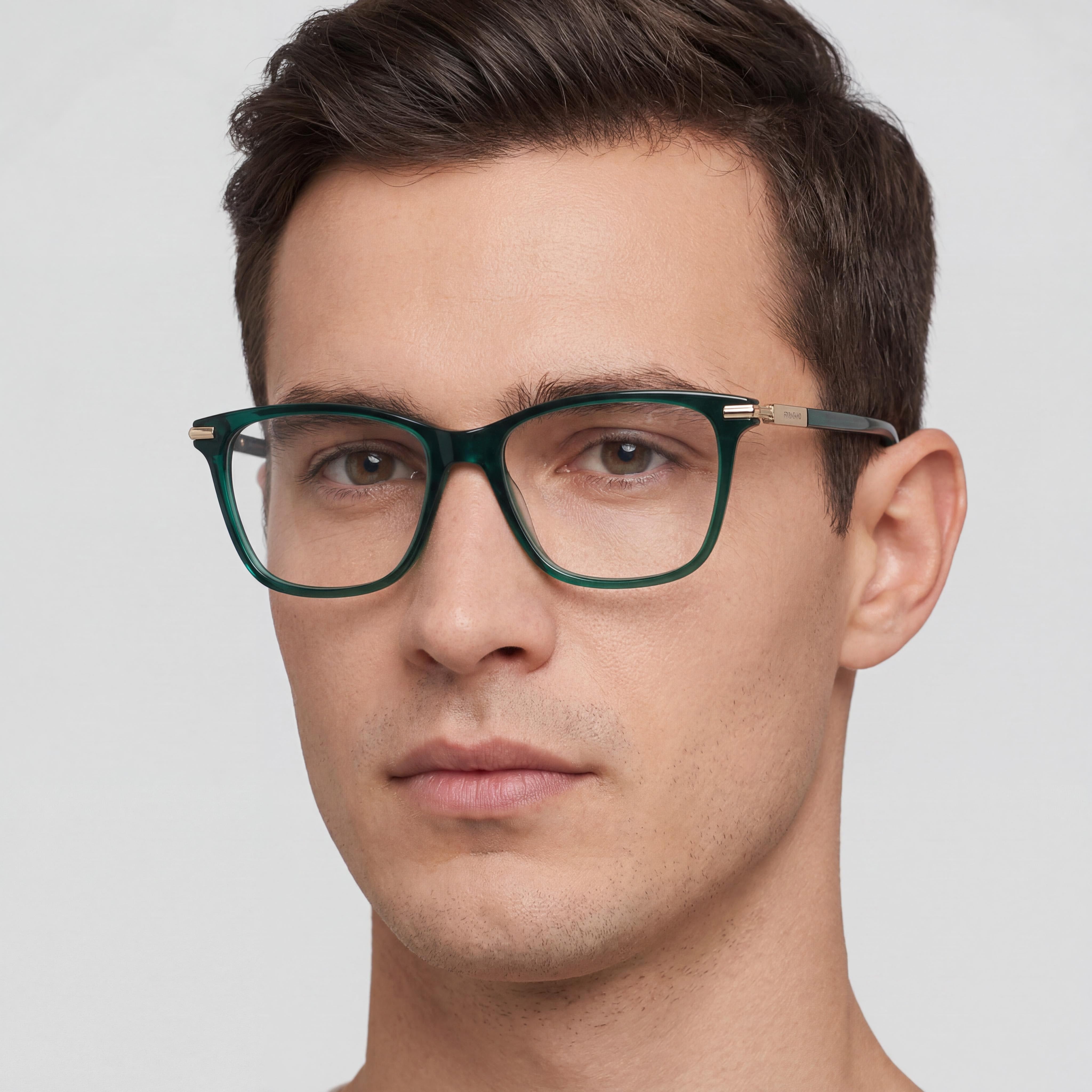 Ferragamo Sf3013 Men's Transparent Green Acetate Frame Eyewear with 53mm Lens, 15mm Bridge, and 140mm Temple Length, Photo 5