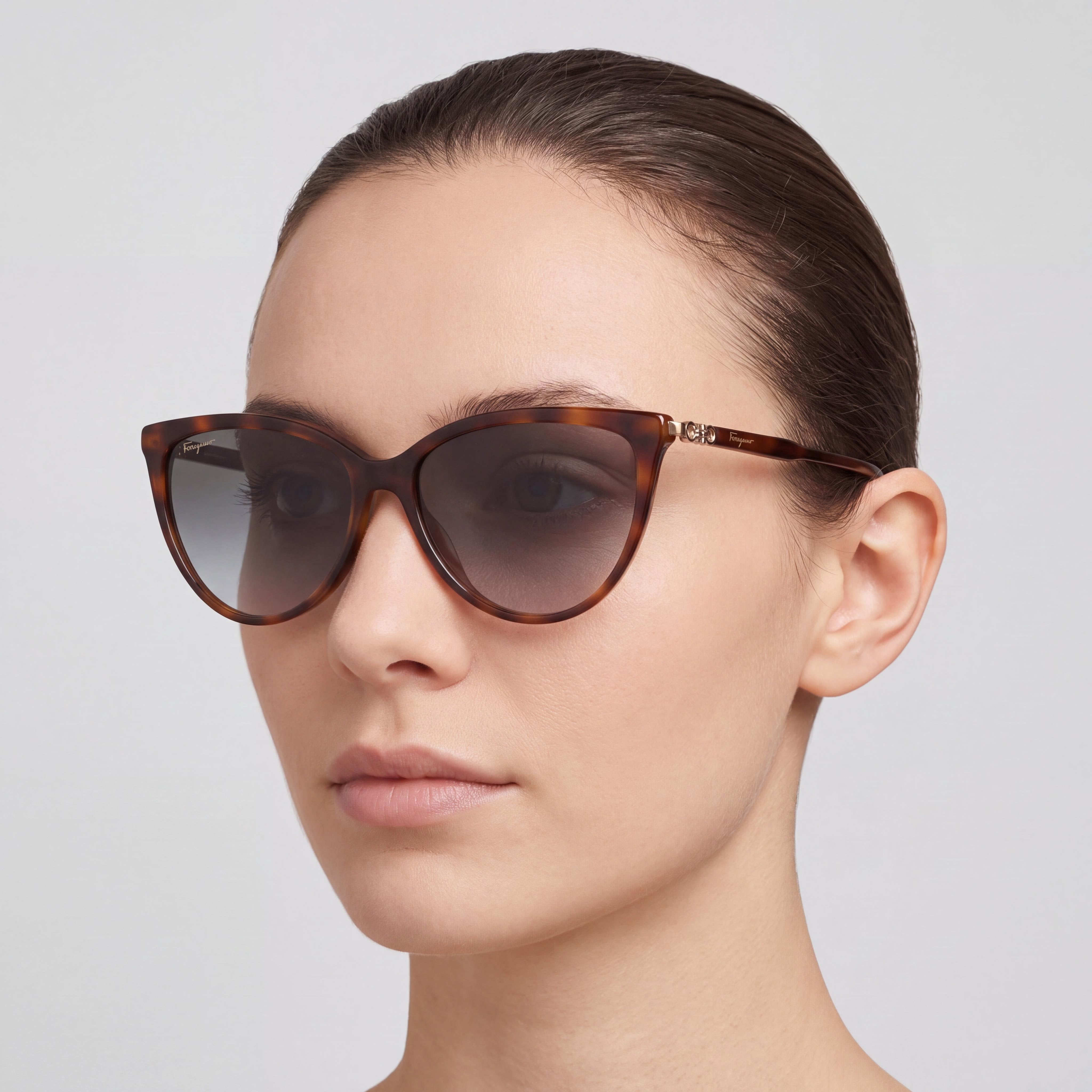Salvatore Ferragamo SF2870SL Unisex Tortoise Acetate Gradient Grey UV Sunglasses 55mm, Photo 4