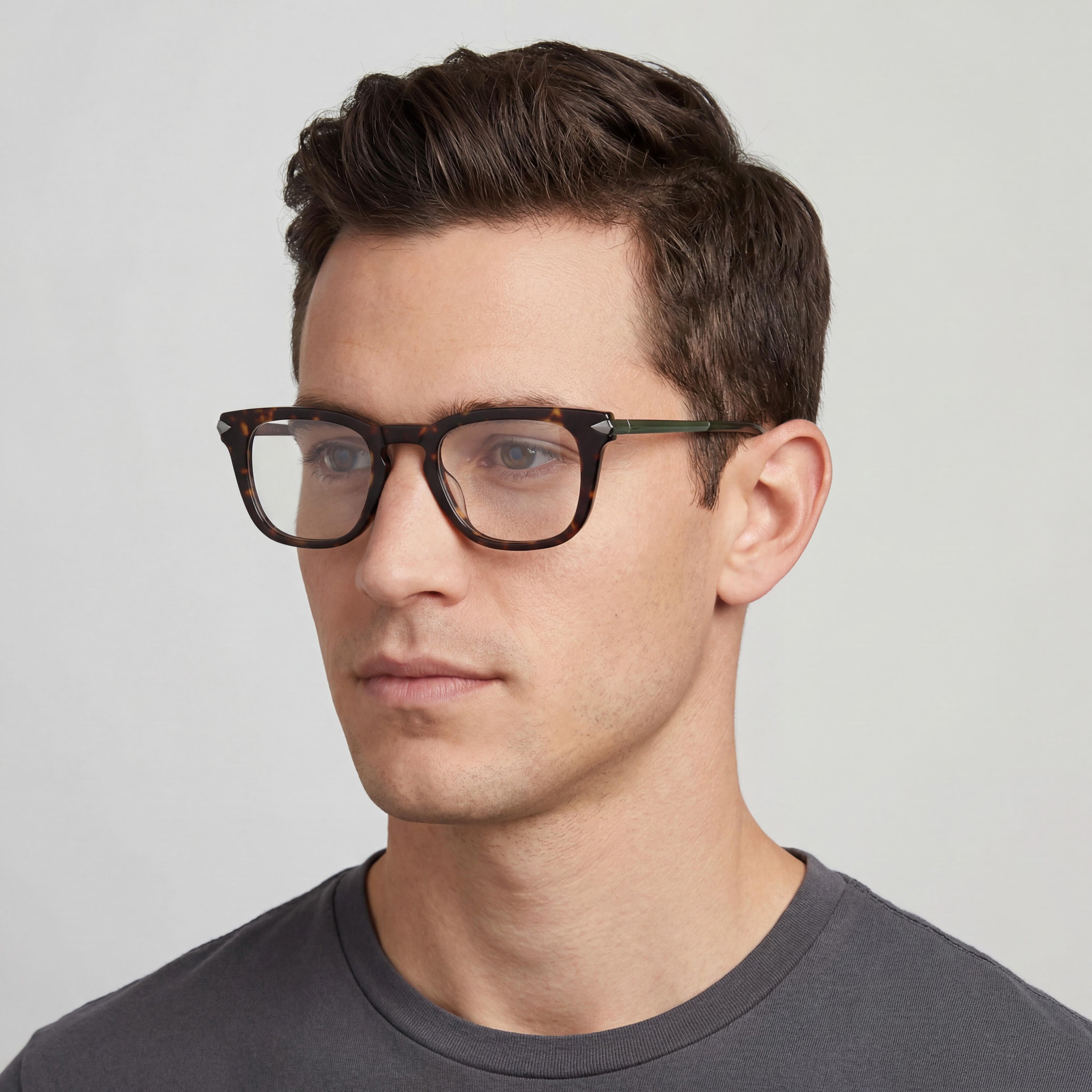 Rag & Bone Modern Men’s Acetate Frame Havana Khaki Sunglasses with Polycarbonate Lenses & 48mm Lens Width, Photo 4