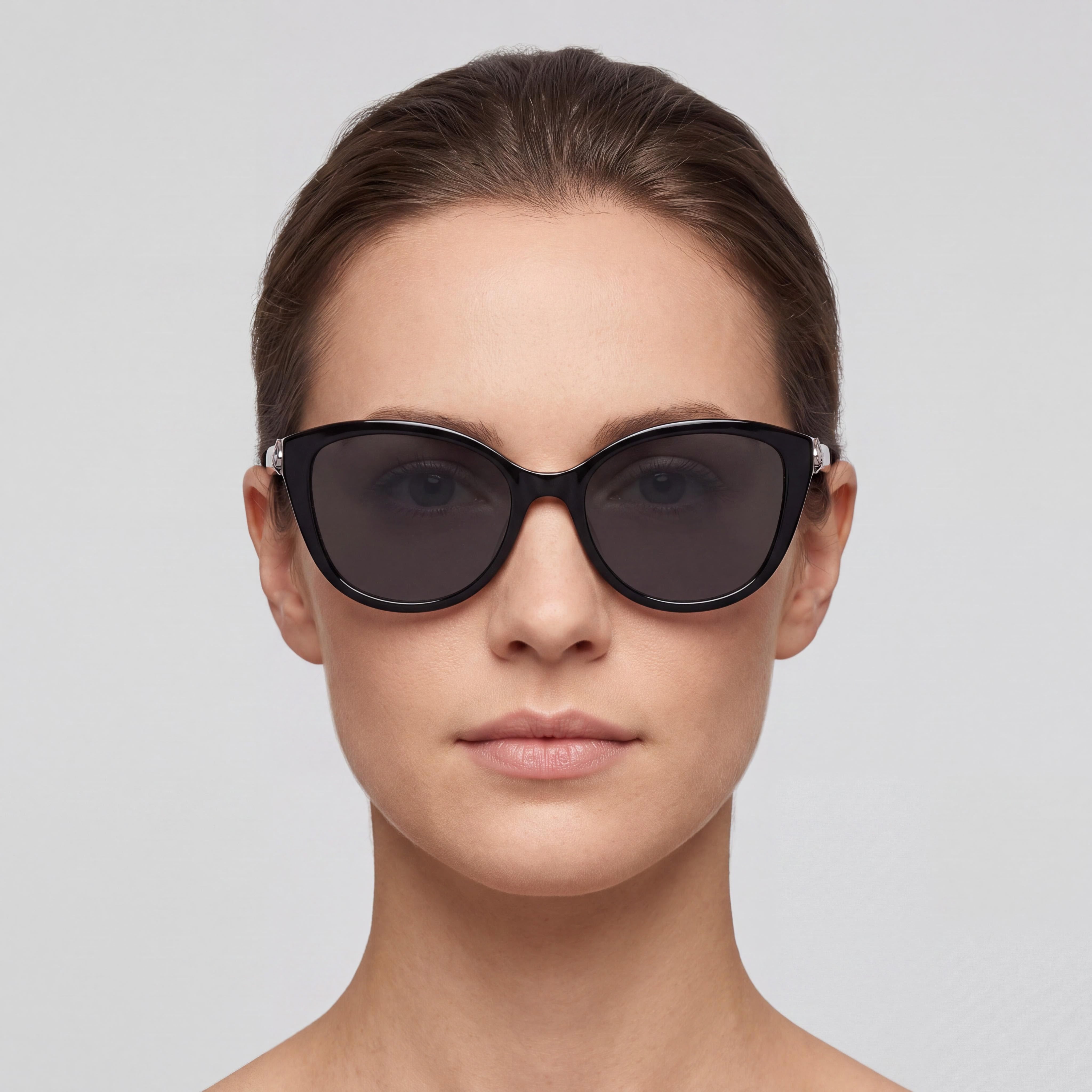 kate spade new york Hensley/G/S Women's Black Gray Plastic Frame Black Lens UV Protected Non-Polarized Sunglasses 55mm, Photo 5