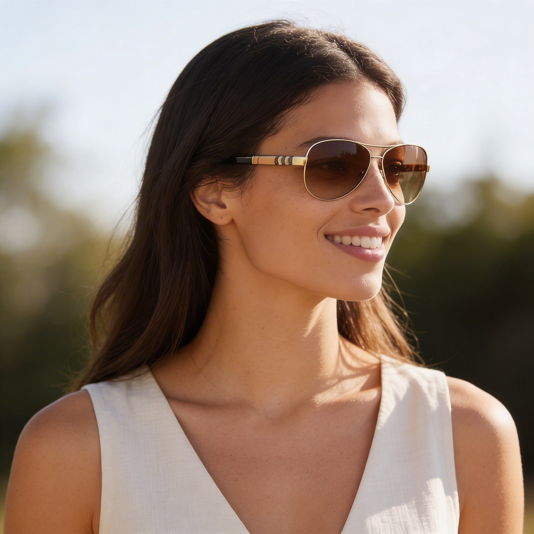 BURBERRY Gafas de sol casual unisex, montura de metal dorado claro, lentes degradadas marrones, protección UV 59-14-135, Photo 5