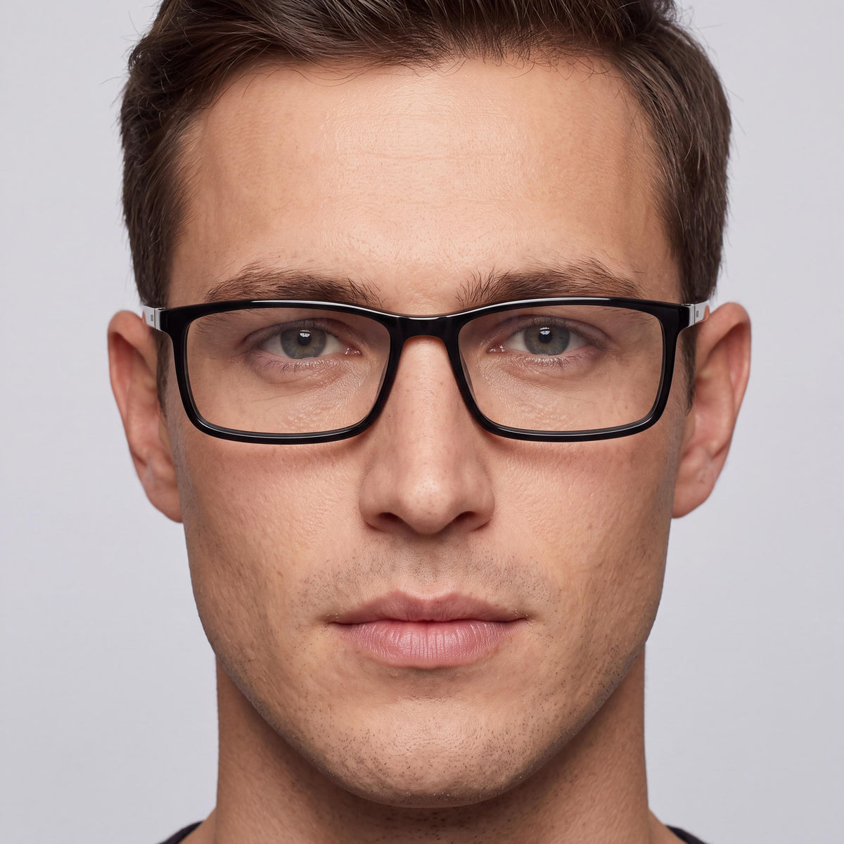 HUGO BOSS 1493 Gafas graduadas clásicas para hombre con montura de acetato negro y acabado de rutenio, bisagras flexibles de 360° y lentes de 55 mm, Photo 4