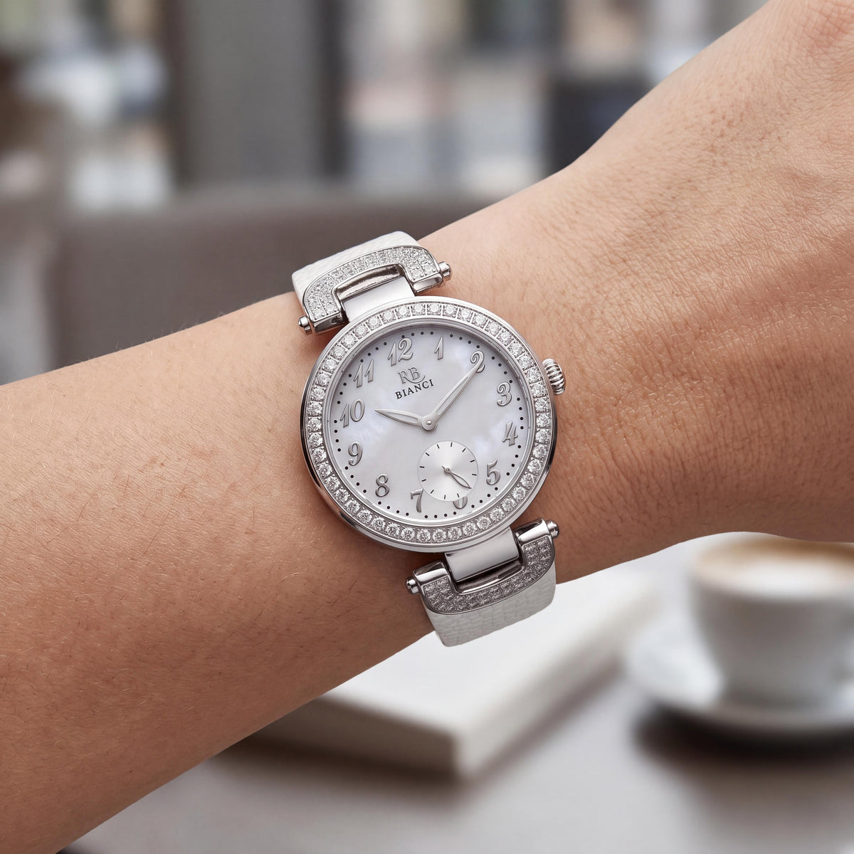 Roberto Bianci Casual Women's Silver Quartz Watch with Timer, Slide-Rule, Water Resistant, Scratch Resistant Mineral, Photo 4