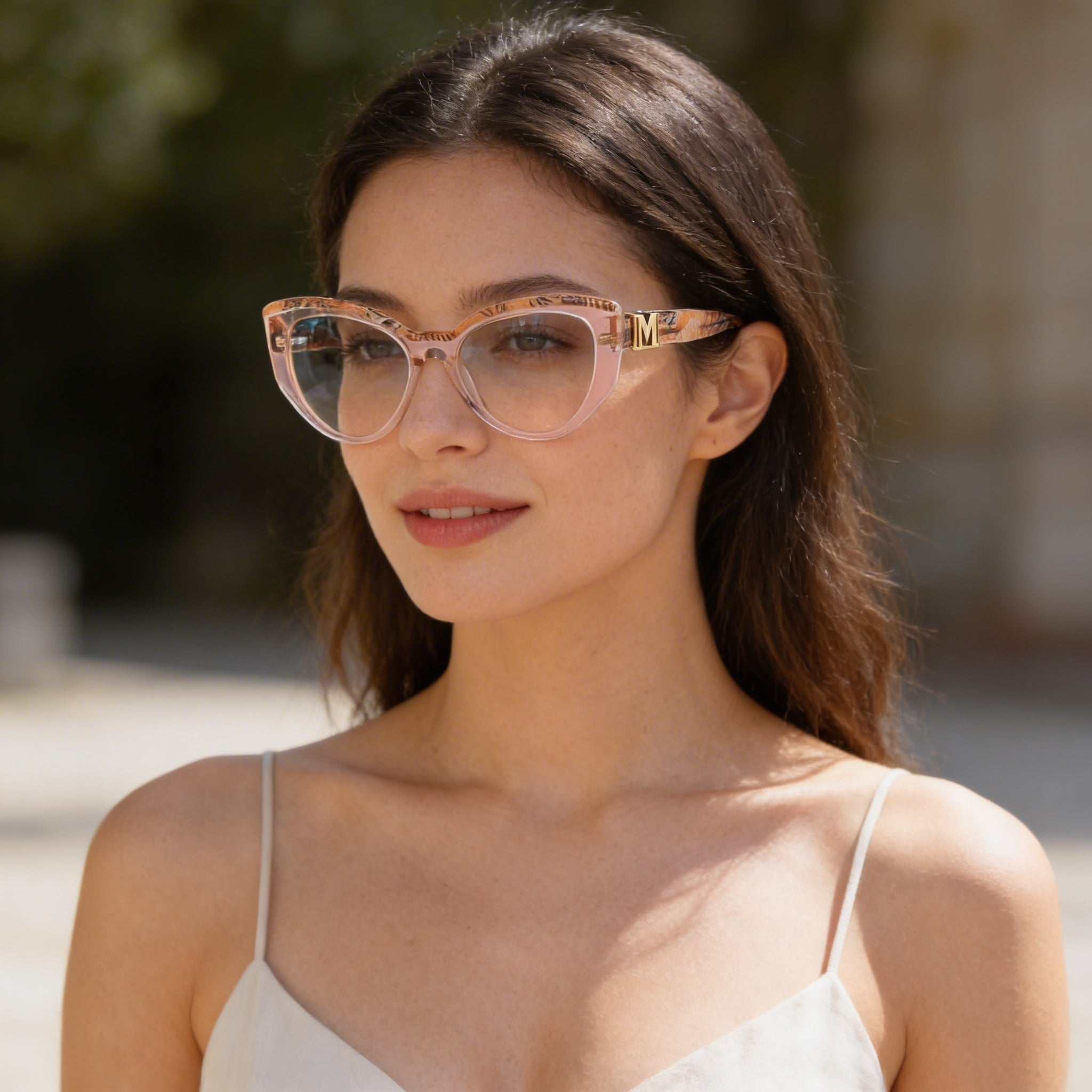 Guess by Marciano Gm50031 Women's Shiny Beige Plastic Frame Eyewear with Non- Polycarbonate Lenses 54mm, Photo 4