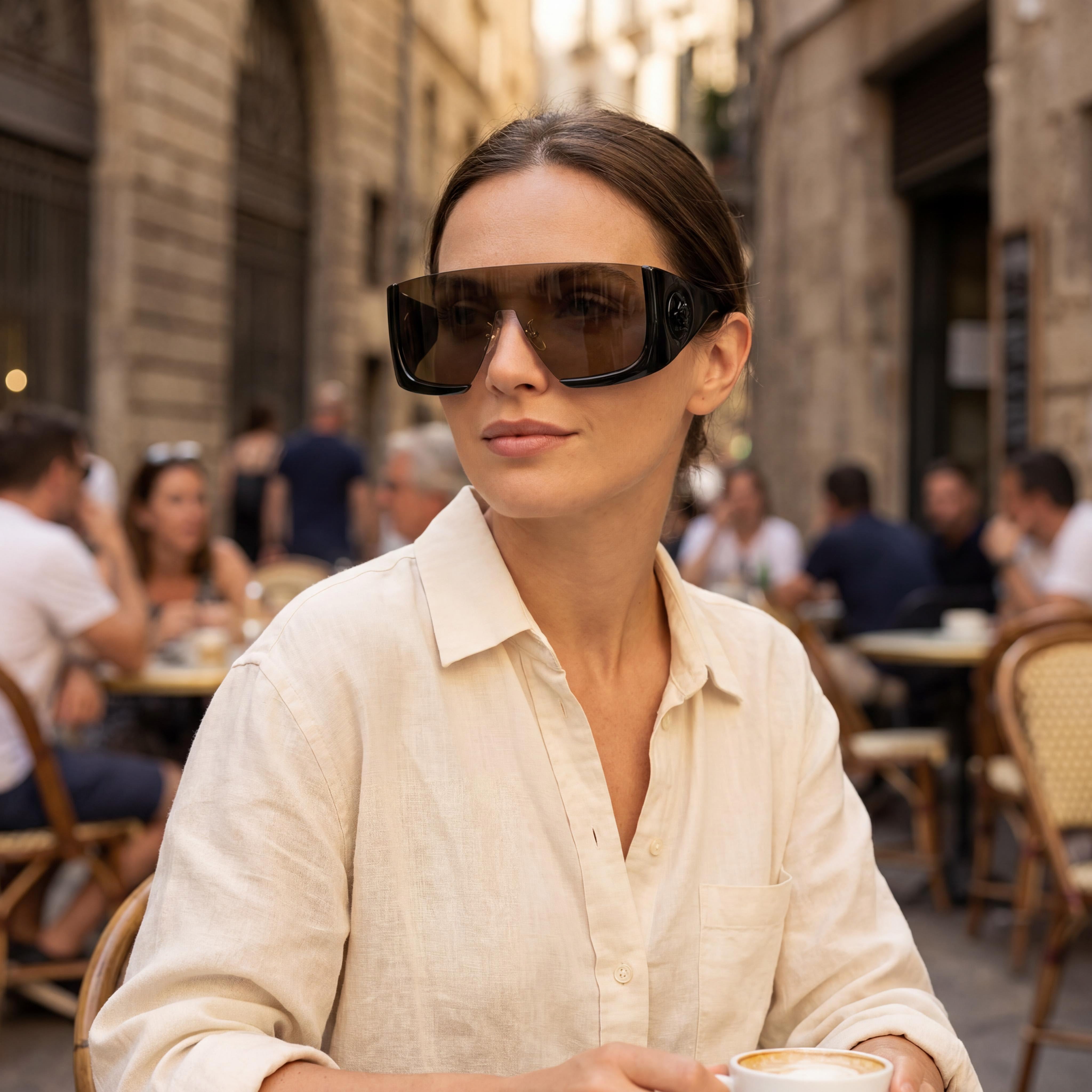 Etro Casual Women's Propionate Black Brown Frame Brown Non-Polarized Lens Sunglasses 99mm Lens Width, Photo 6