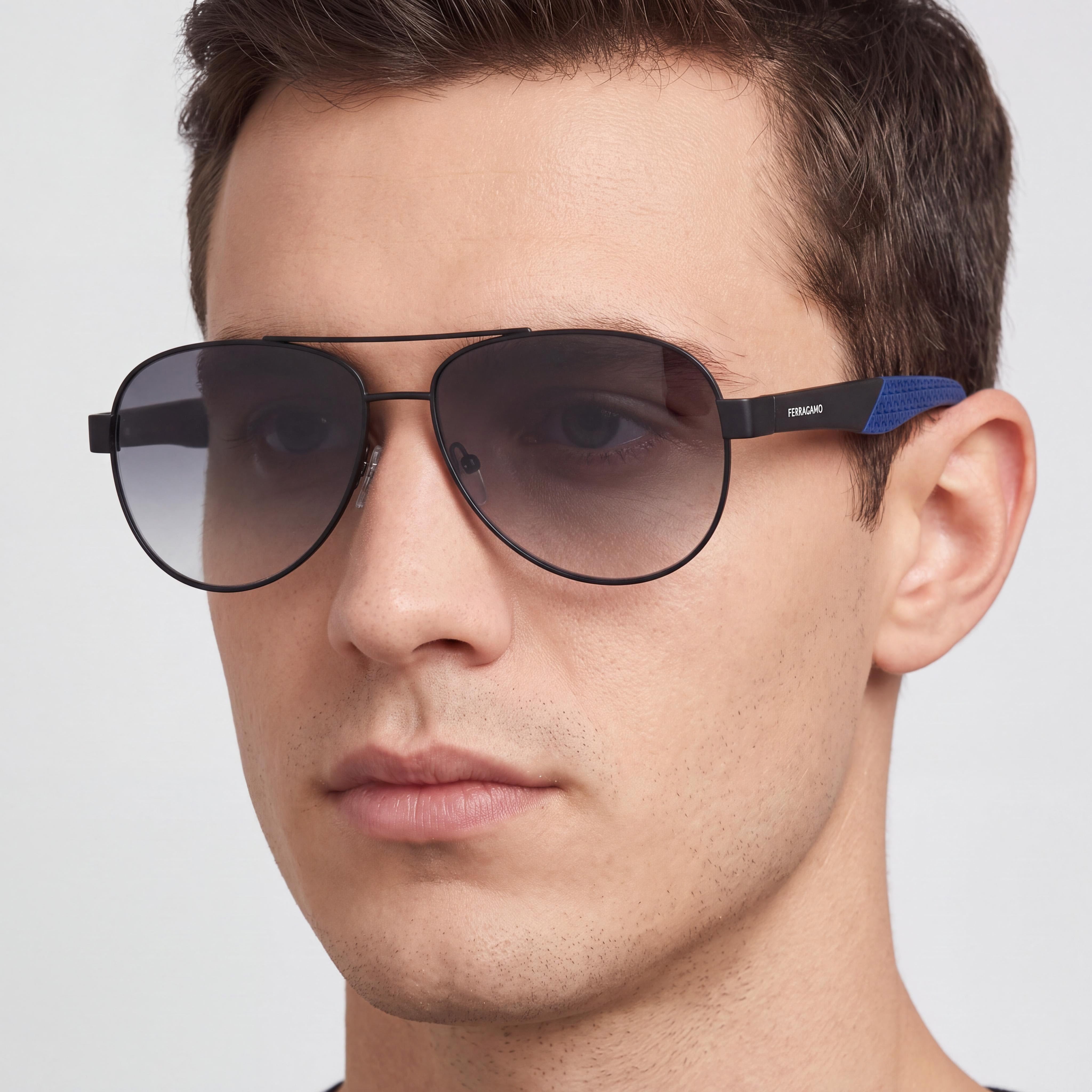 Salvatore Ferragamo Sf275sn Unisex Stainless Steel Matte Black Non-Polarized UV Protection 62mm, Photo 5