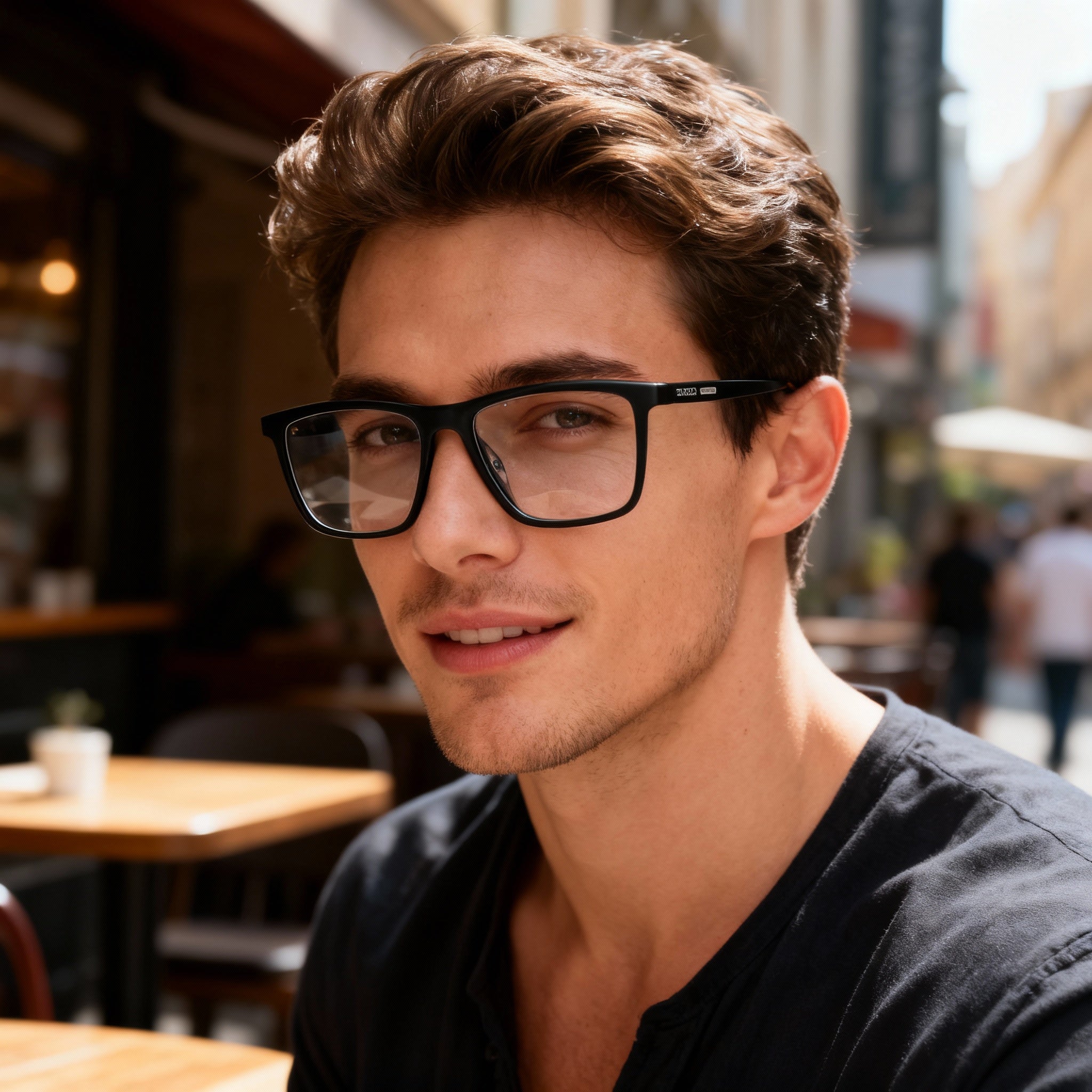 Harley-Davidson HD50026 Men’s Plastic Eyeglasses, Matte Black Frame, Multicoloured Lens, Size 16-145mm, Photo 3