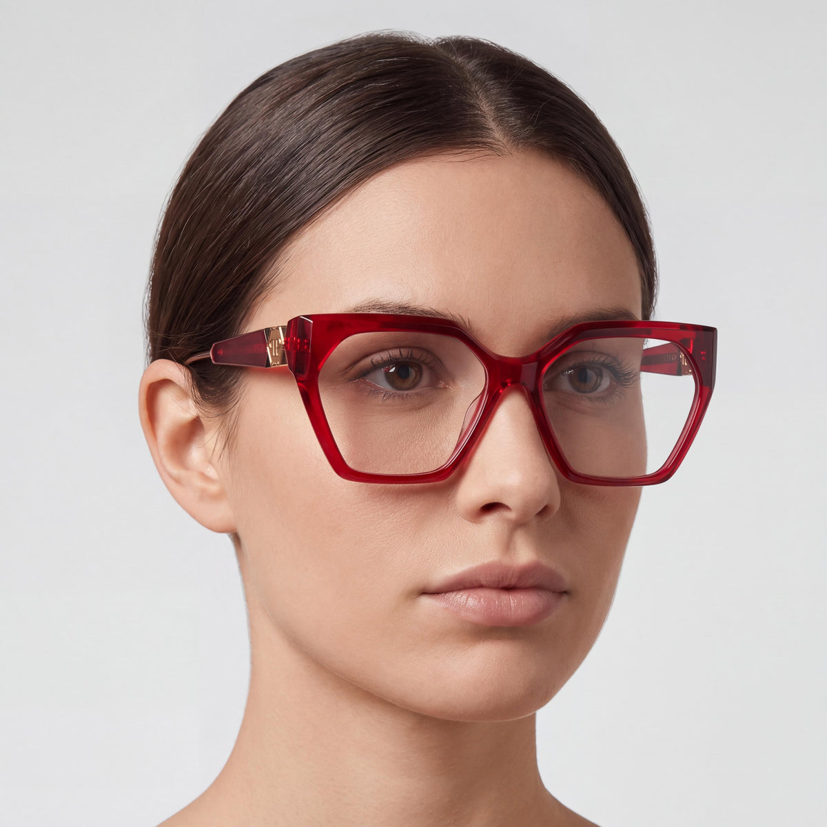 Philipp Plein Vpp068s Women's Classical Acetate Bordeaux Red Gradient UV Protected Sunglasses 57mm, Photo 3