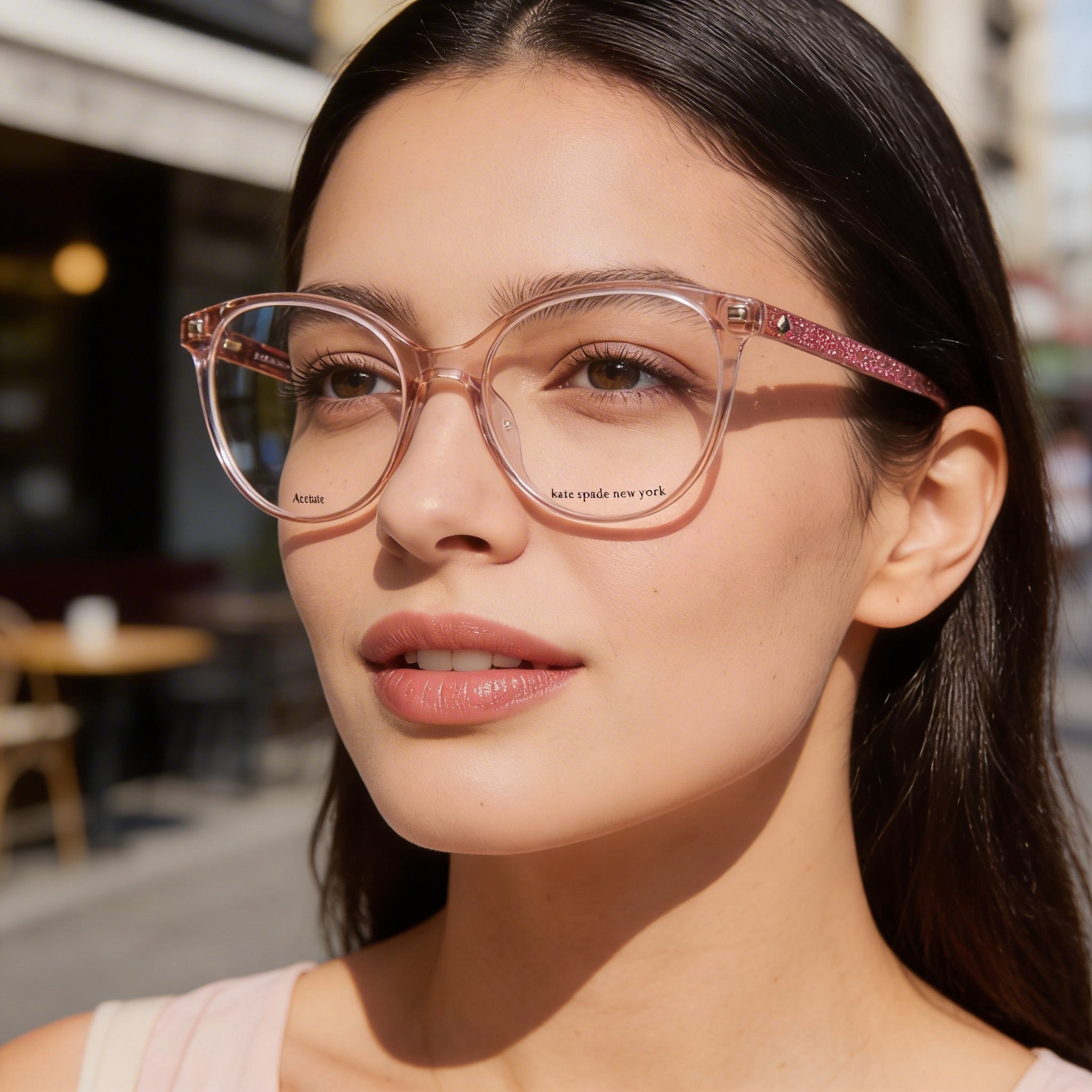 kate spade new york Adelle Gafas Ópticas Recetadas de Acetato Beige para Mujer con Lentes Transparentes de Demostración 51mm, Photo 4