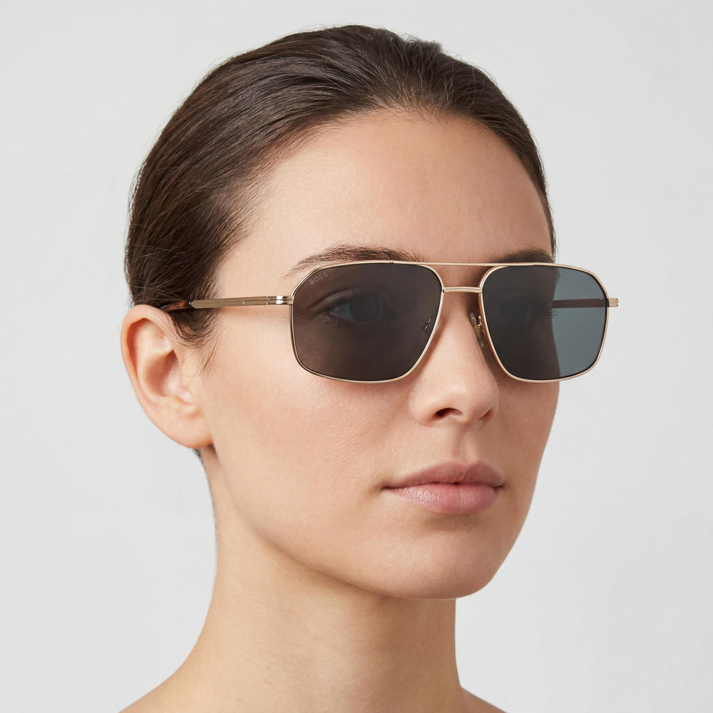 Hugo Boss Women's BOSS 1603/S Gold Acetate Frame Green Mirror Non-Polarized UV 400 Sunglasses 58mm