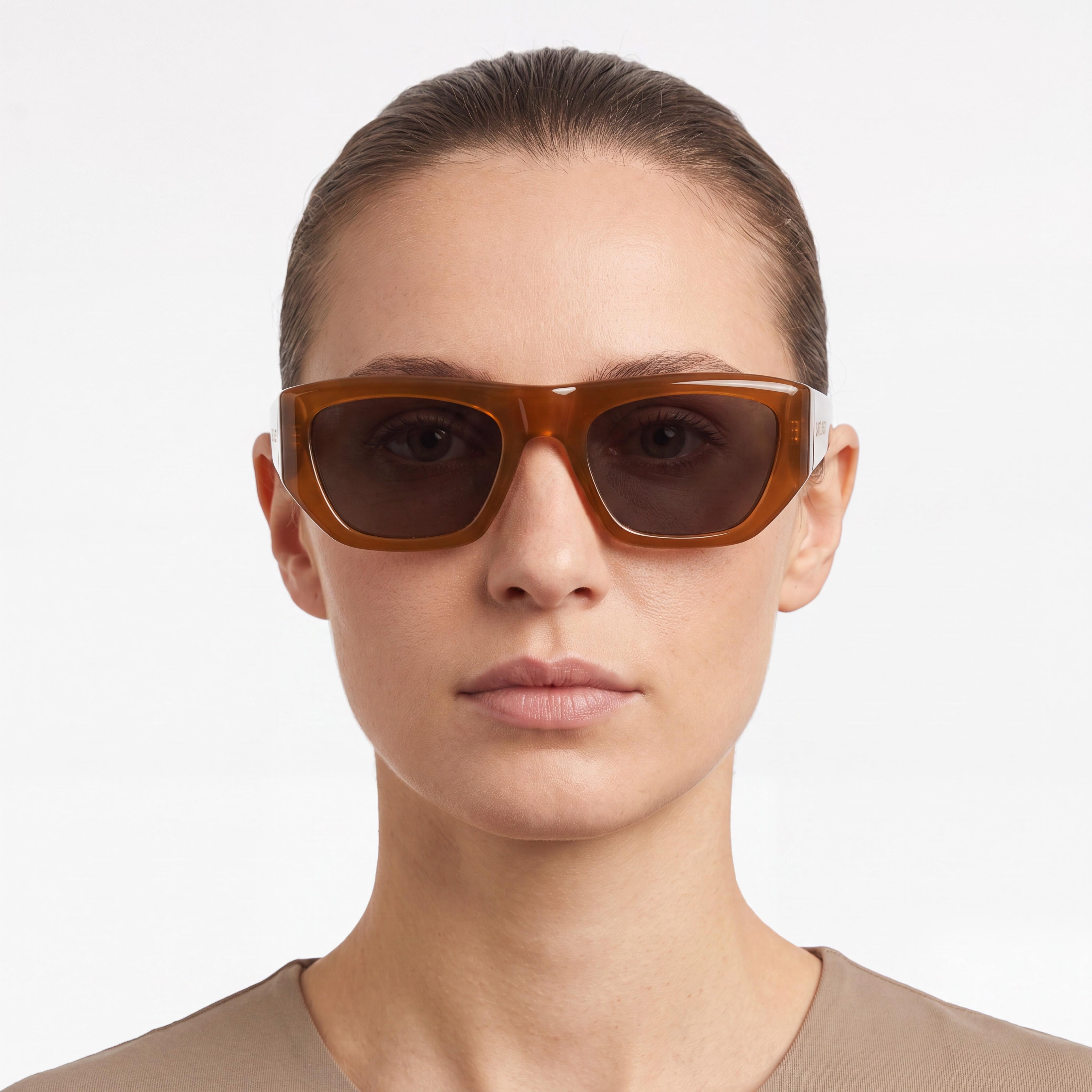 SAINT LAURENT Retro Glam Women's Brown Havana Polarized Sunglasses Vintage Logo Black Lenses 52mm, Photo 5