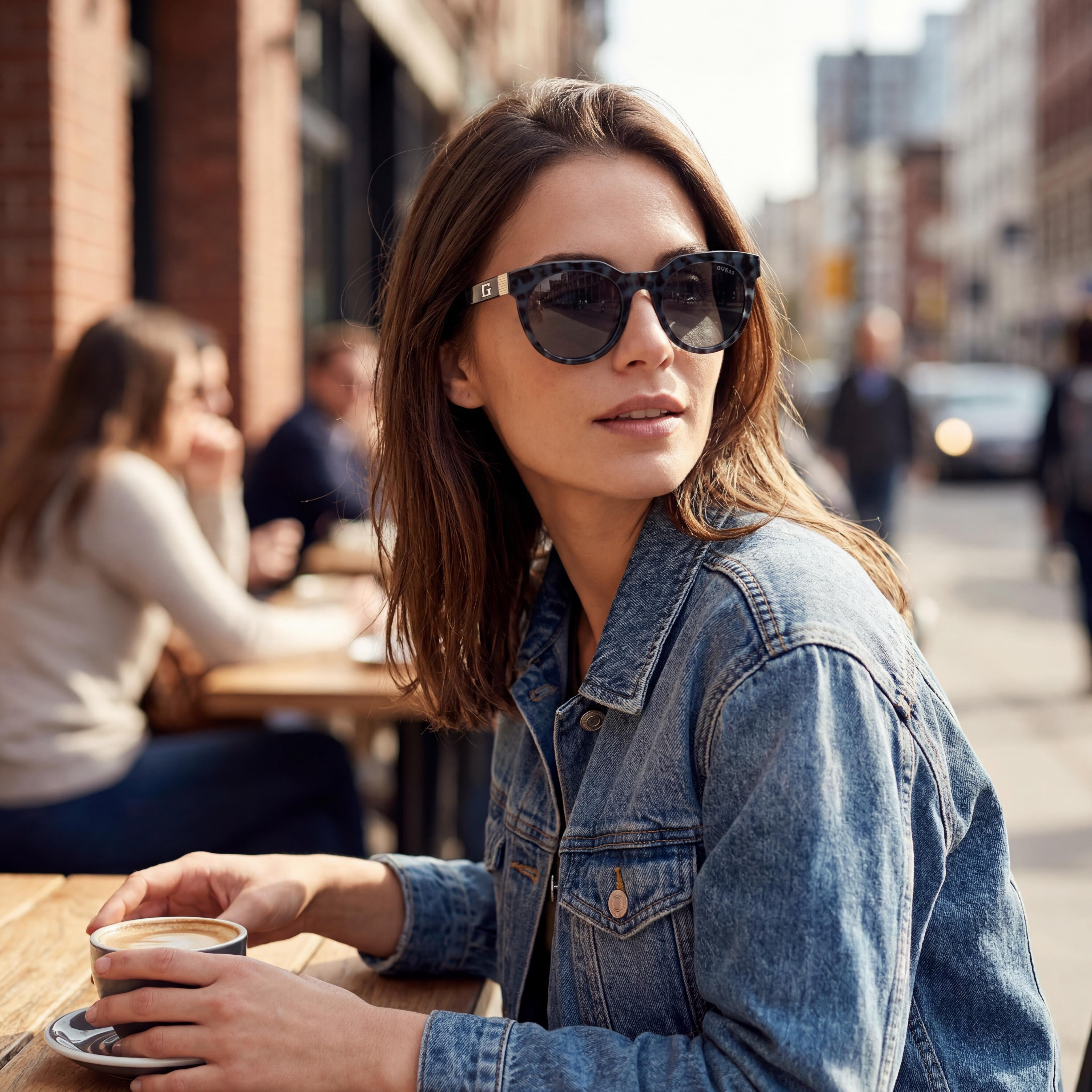 GUESS Casual Unisex UV Protection Acetate Sunglasses Dark Green Avana Frame Avana Lens 49-21-145, Photo 6