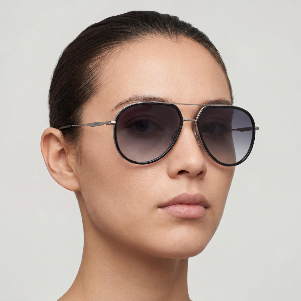Gafas de sol unisex Carrera 295/S Classic, acero inoxidable, armazón gris-negro sombreado, lentes gris oscuro, 58 mm, protección UV