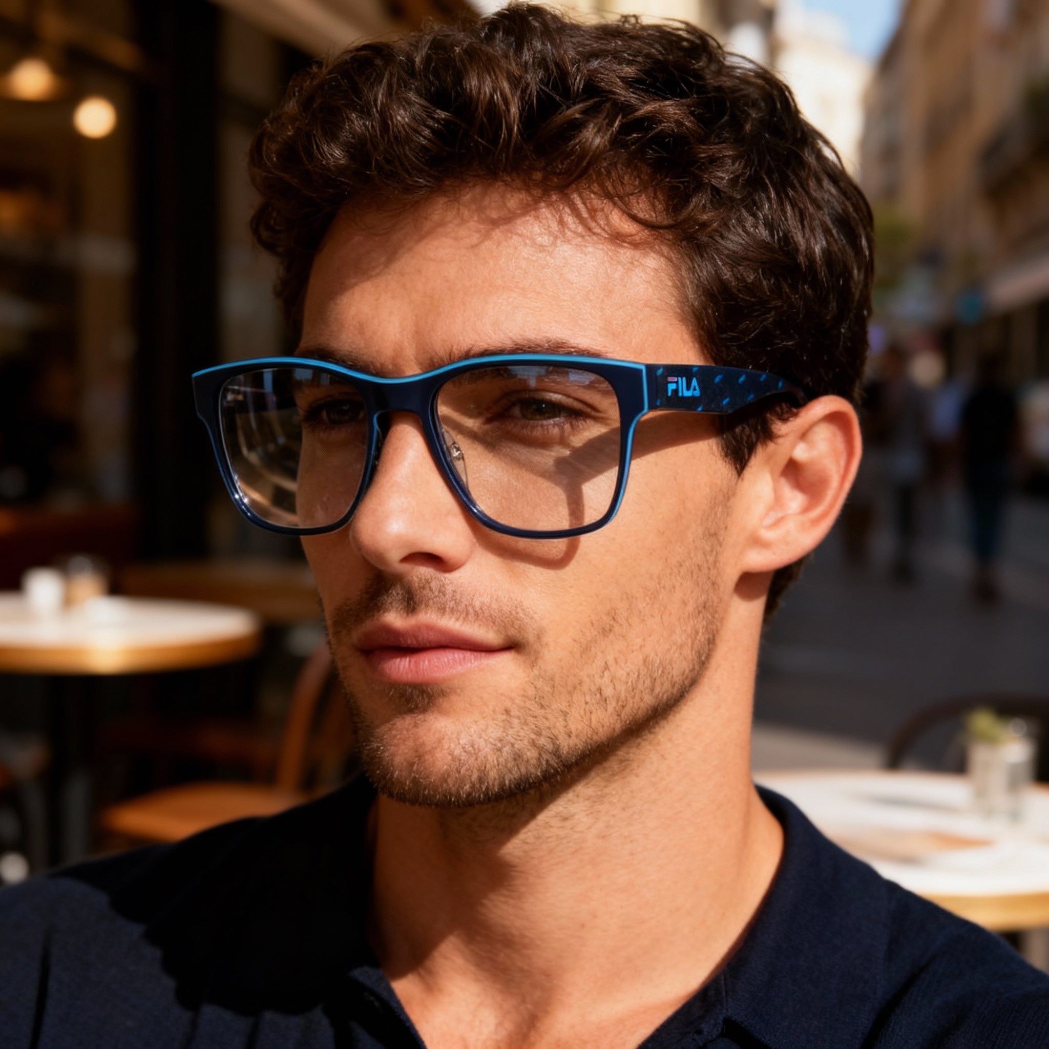 Fila Vfi115 Men's Acetate & Metal Optical Eyeglasses with Non-polarised Polycarbonate Lenses, 54mm, Photo 5