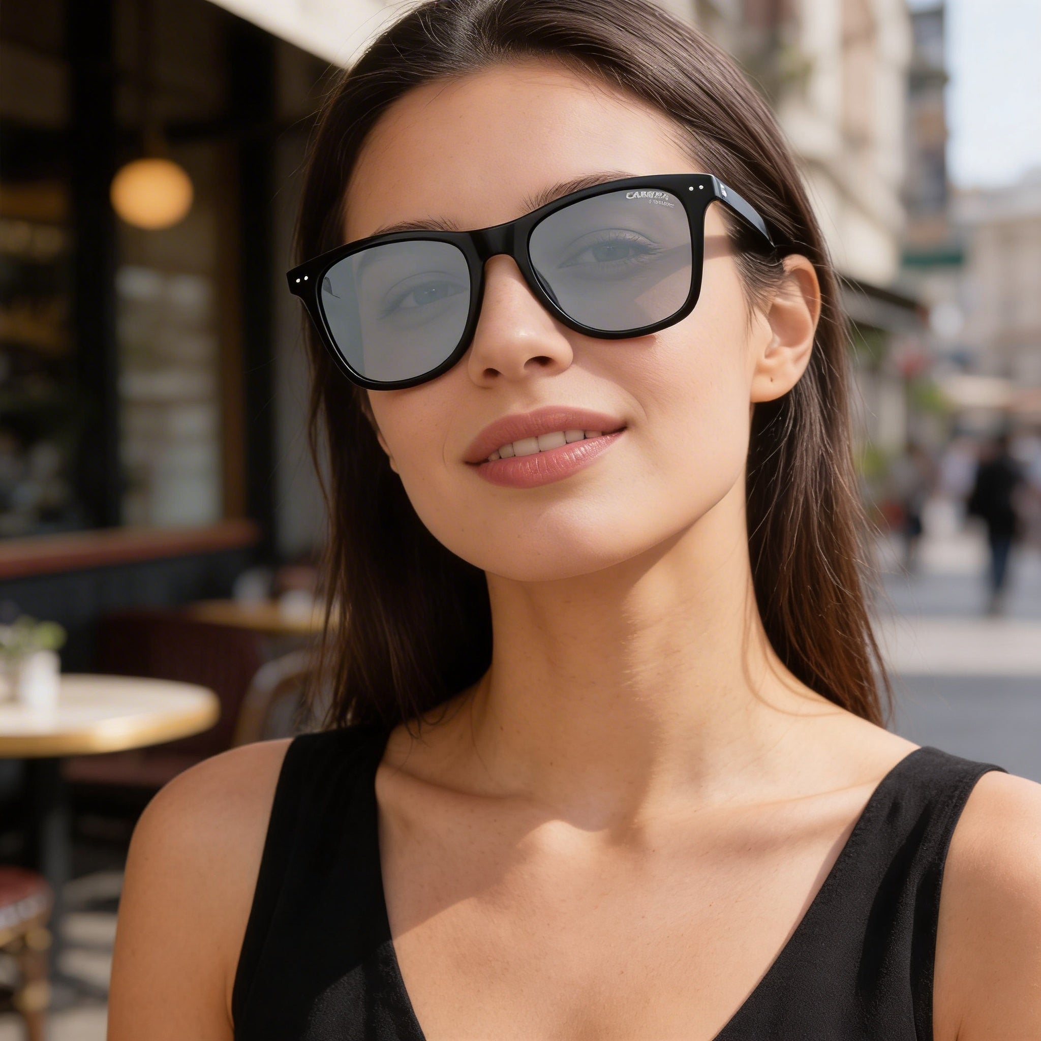 Carrera 2022t/S Unisex Black Polyamide Rectangular Non-Polarized Sunglasses with UV Protection 51mm, Photo 4